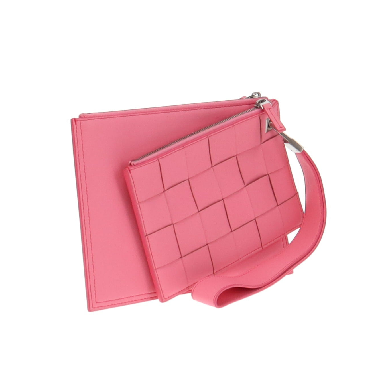 Bottega Veneta Maxi Intrecciato Pouch Rosa