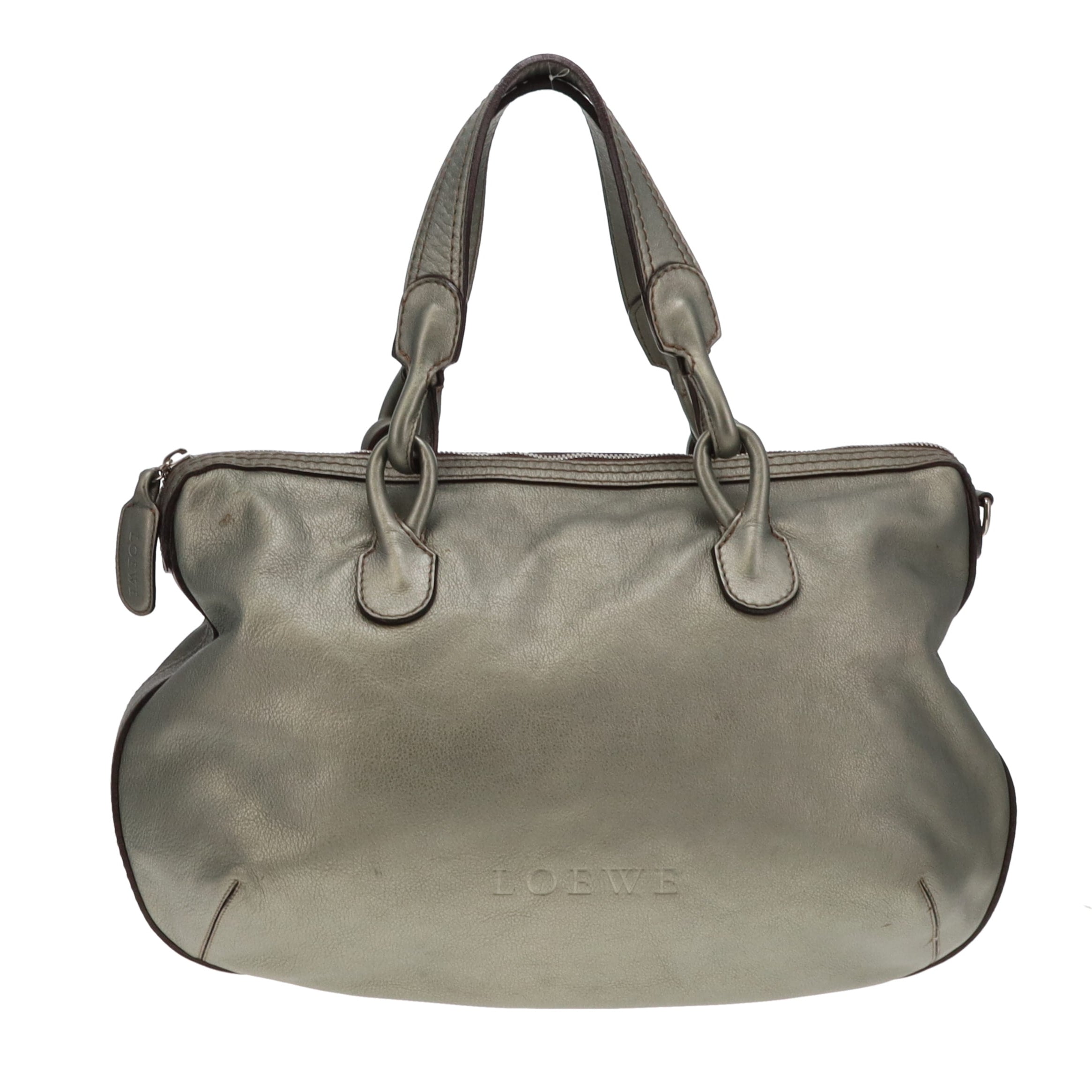 Loewe Metallic Green Leather Fiesta Hobo