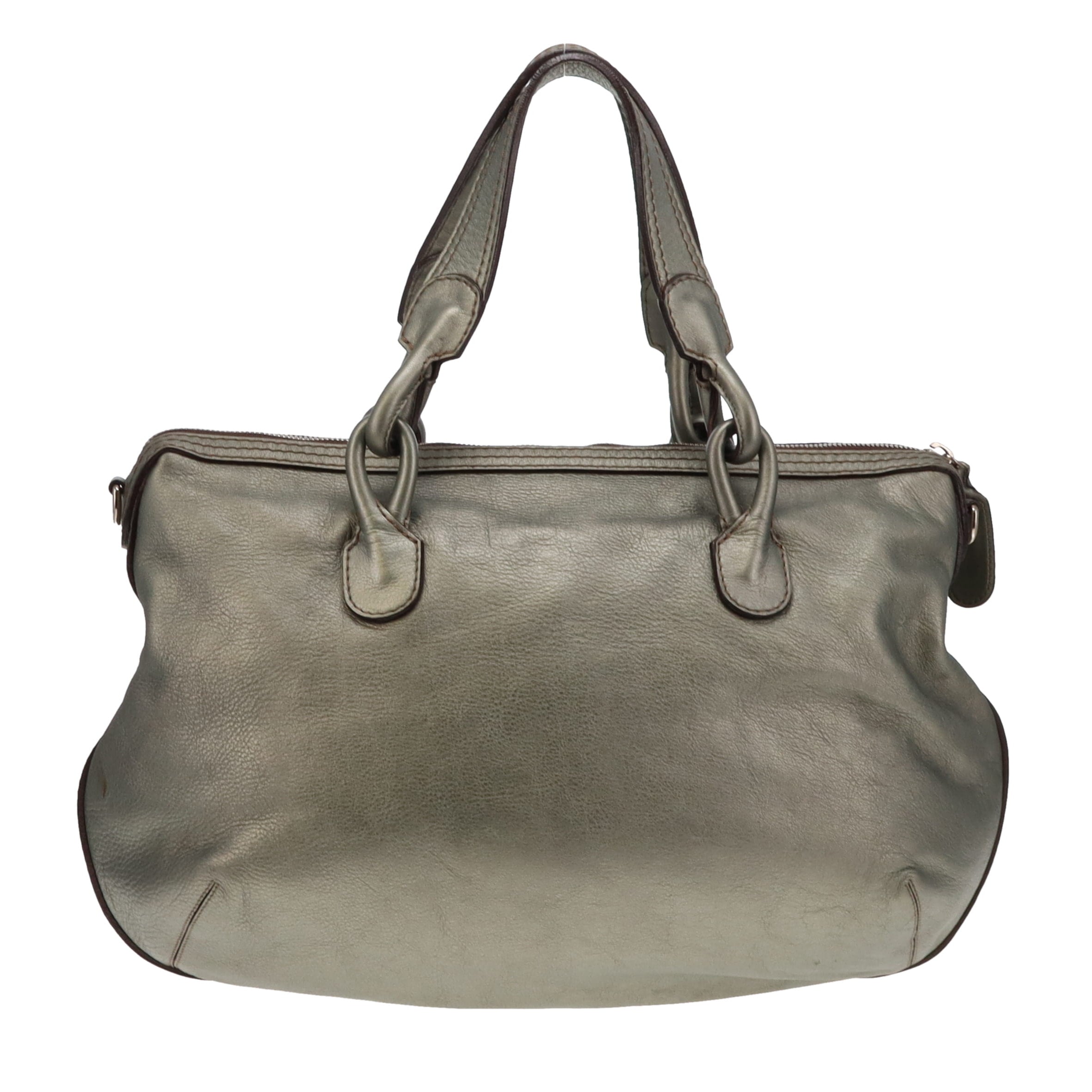 Loewe Metallic Green Leather Fiesta Hobo