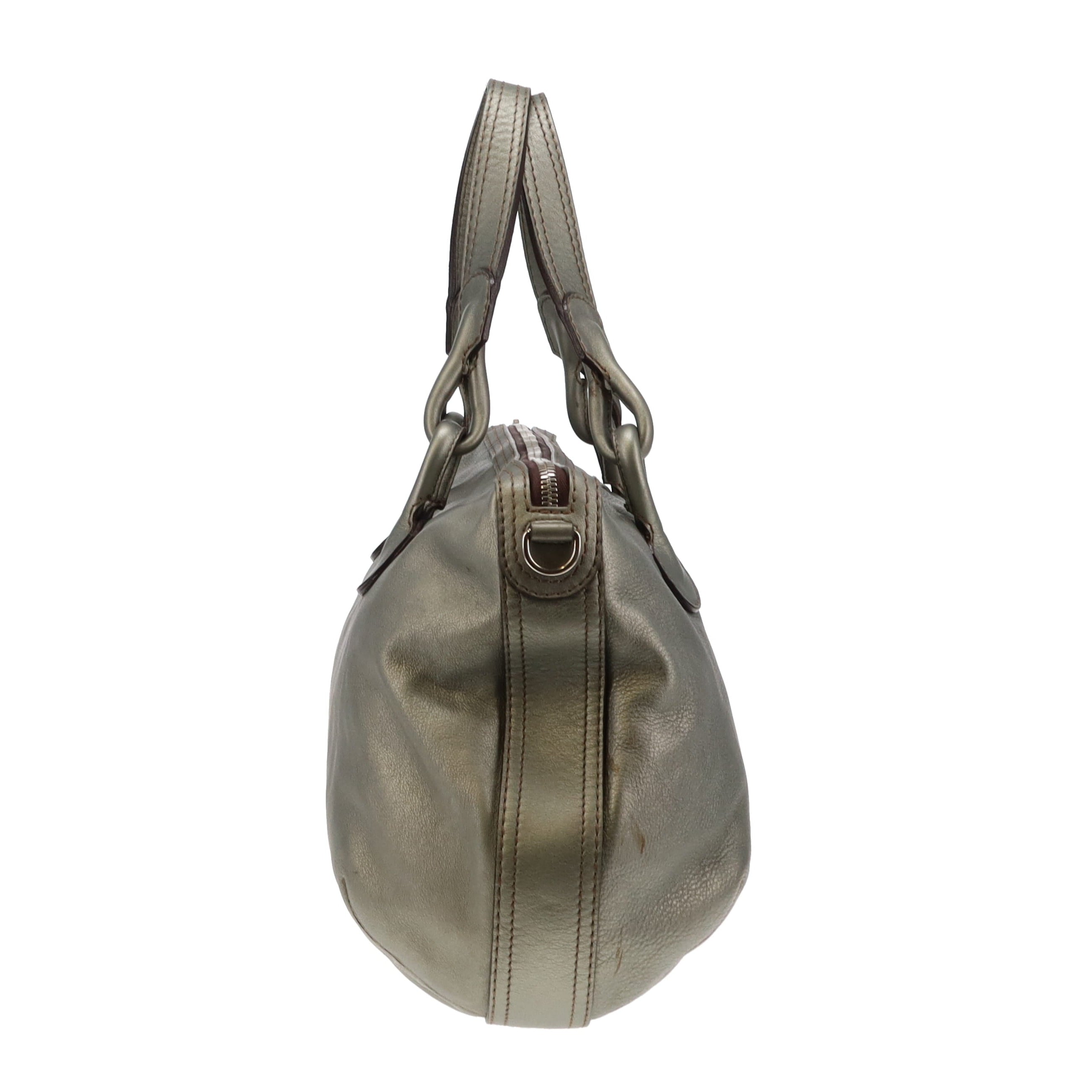 Loewe Metallic Green Leather Fiesta Hobo