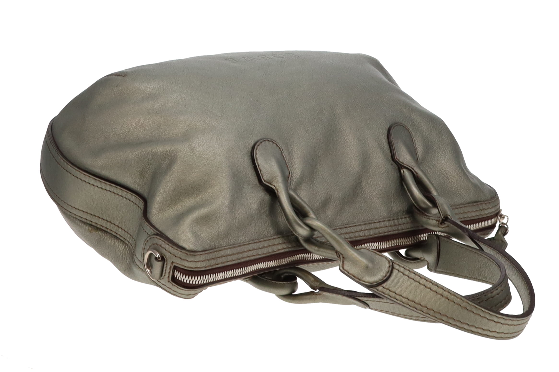 Loewe Metallic Green Leather Fiesta Hobo