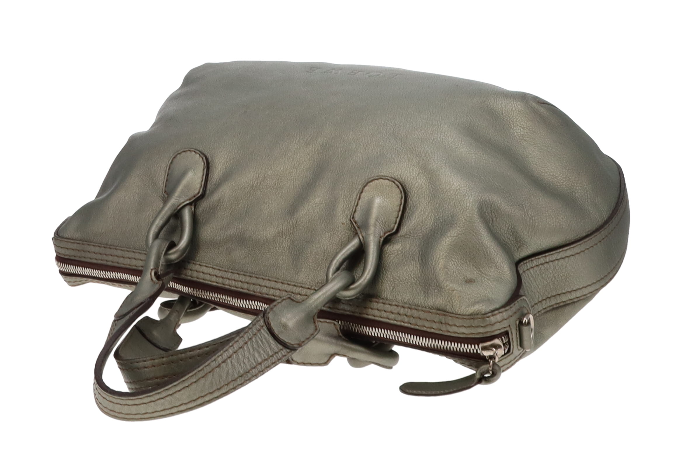 Loewe Metallic Green Leather Fiesta Hobo