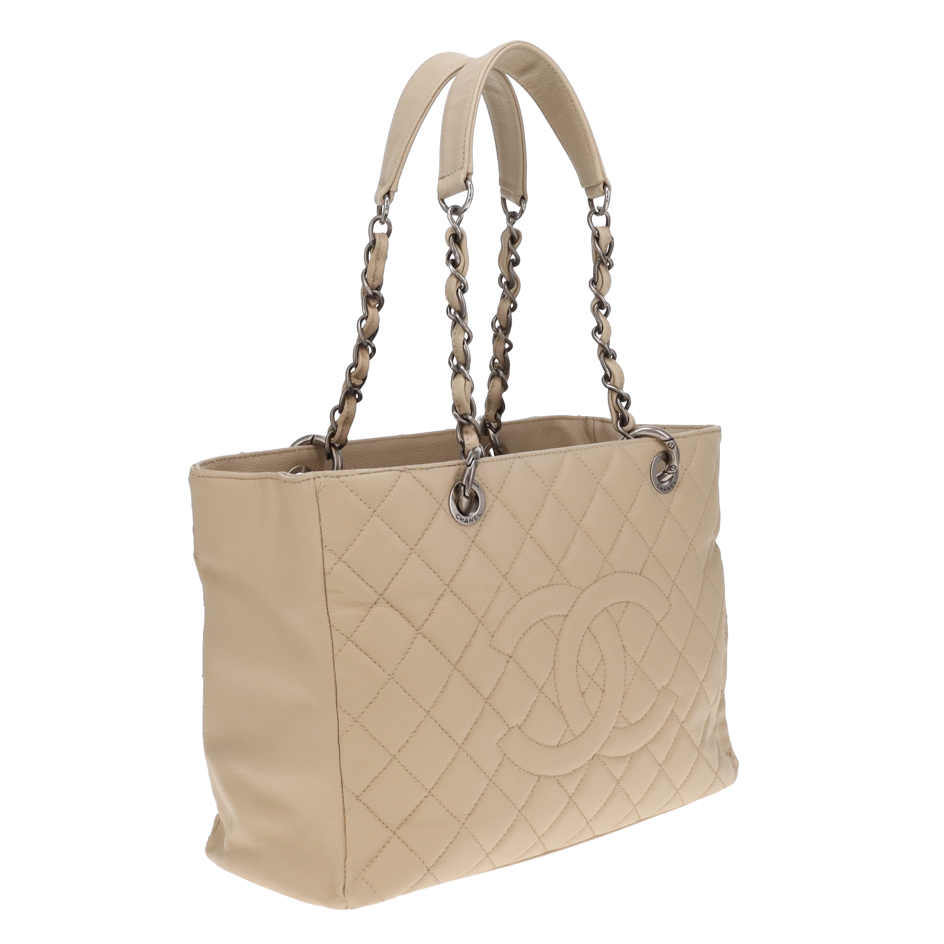 Chanel Grand Shopping Tote Light Beige New Model With Ruthenium Hardware 2009