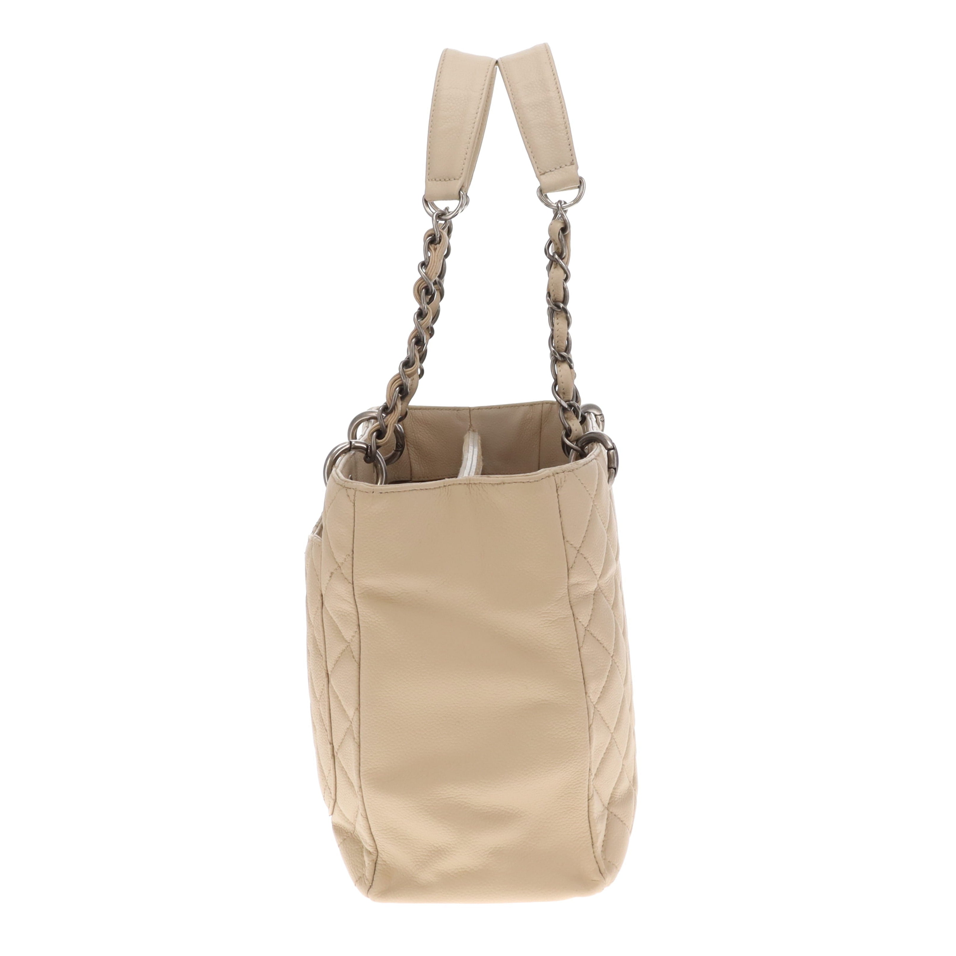 Chanel Grand Shopping Tote Light Beige New Model With Ruthenium Hardware 2009