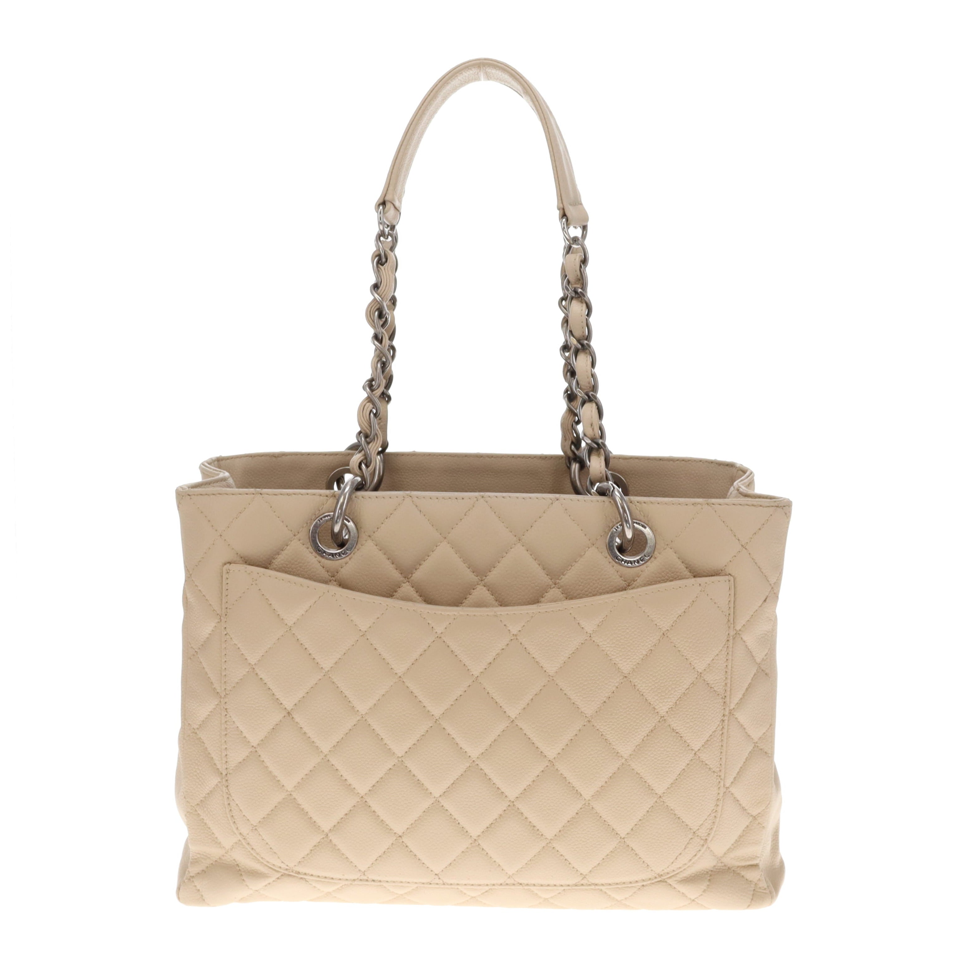 Chanel Grand Shopping Tote Light Beige New Model With Ruthenium Hardware 2009