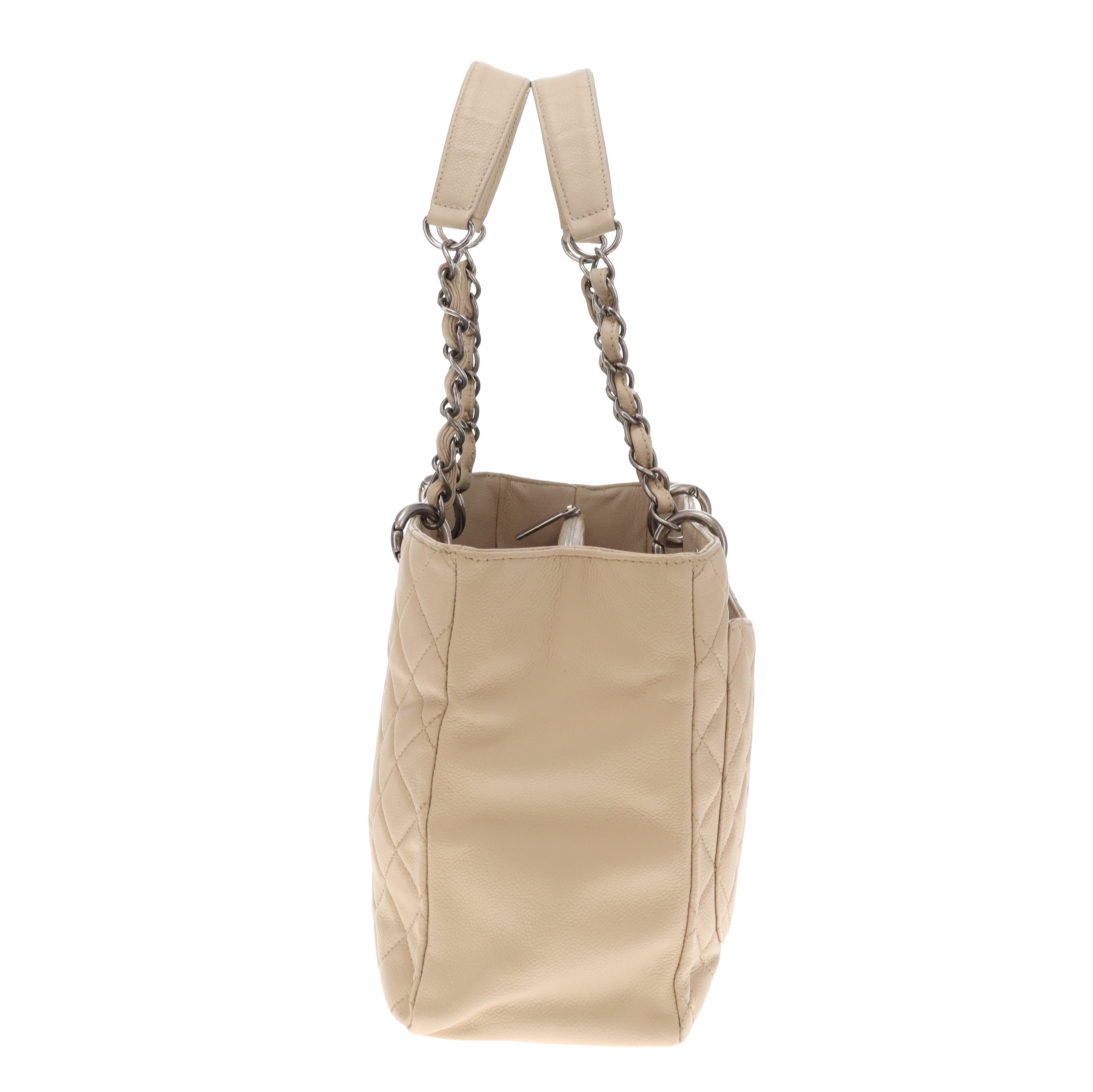 Chanel Grand Shopping Tote Light Beige New Model With Ruthenium Hardware 2009