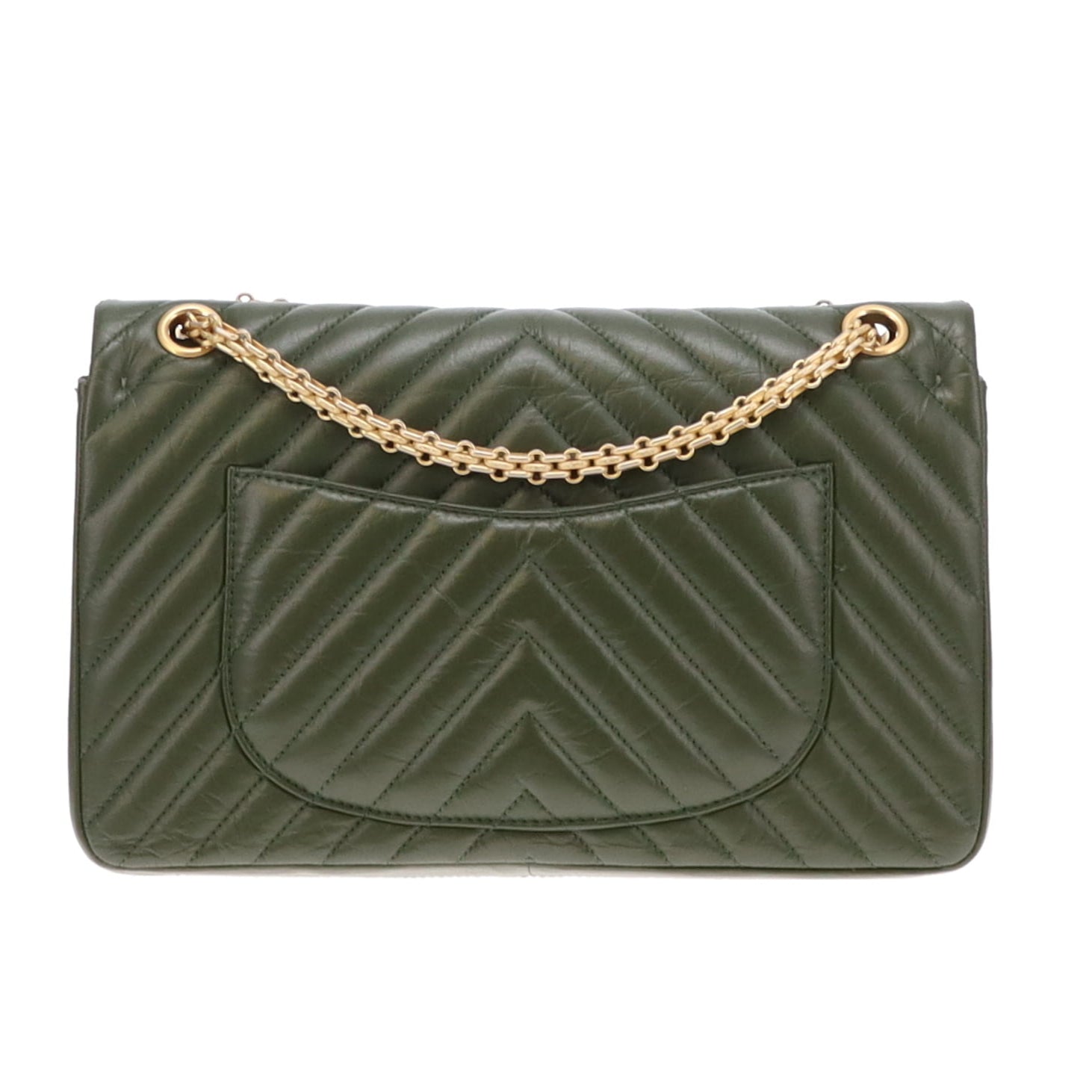 Chanel Chevron Reissue 2.55 Green With Gold Hardware 226
