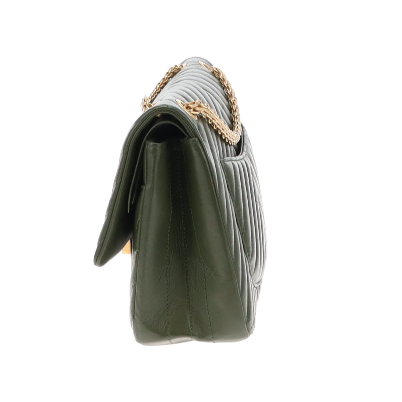 Chanel Chevron Reissue 2.55 Green With Gold Hardware 226