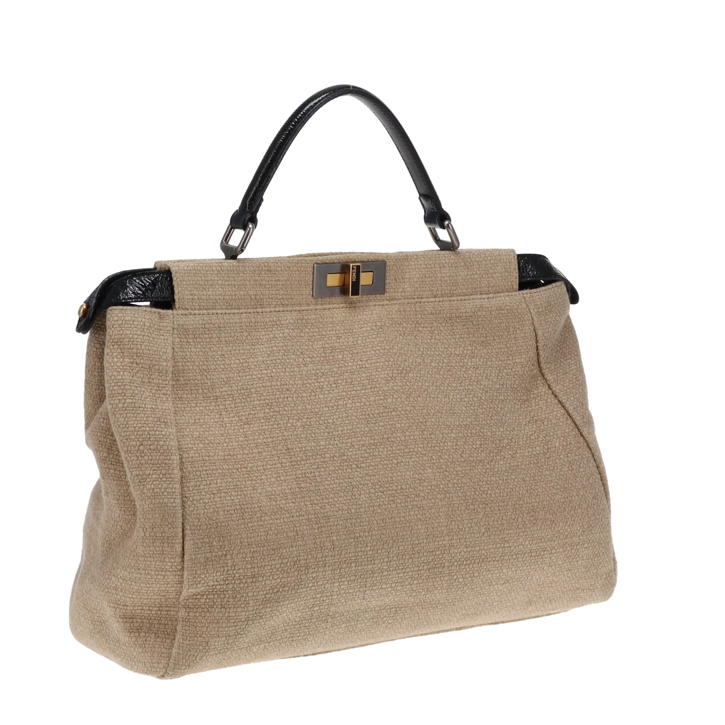 Fendi Canvas Peekaboo Tote Brown