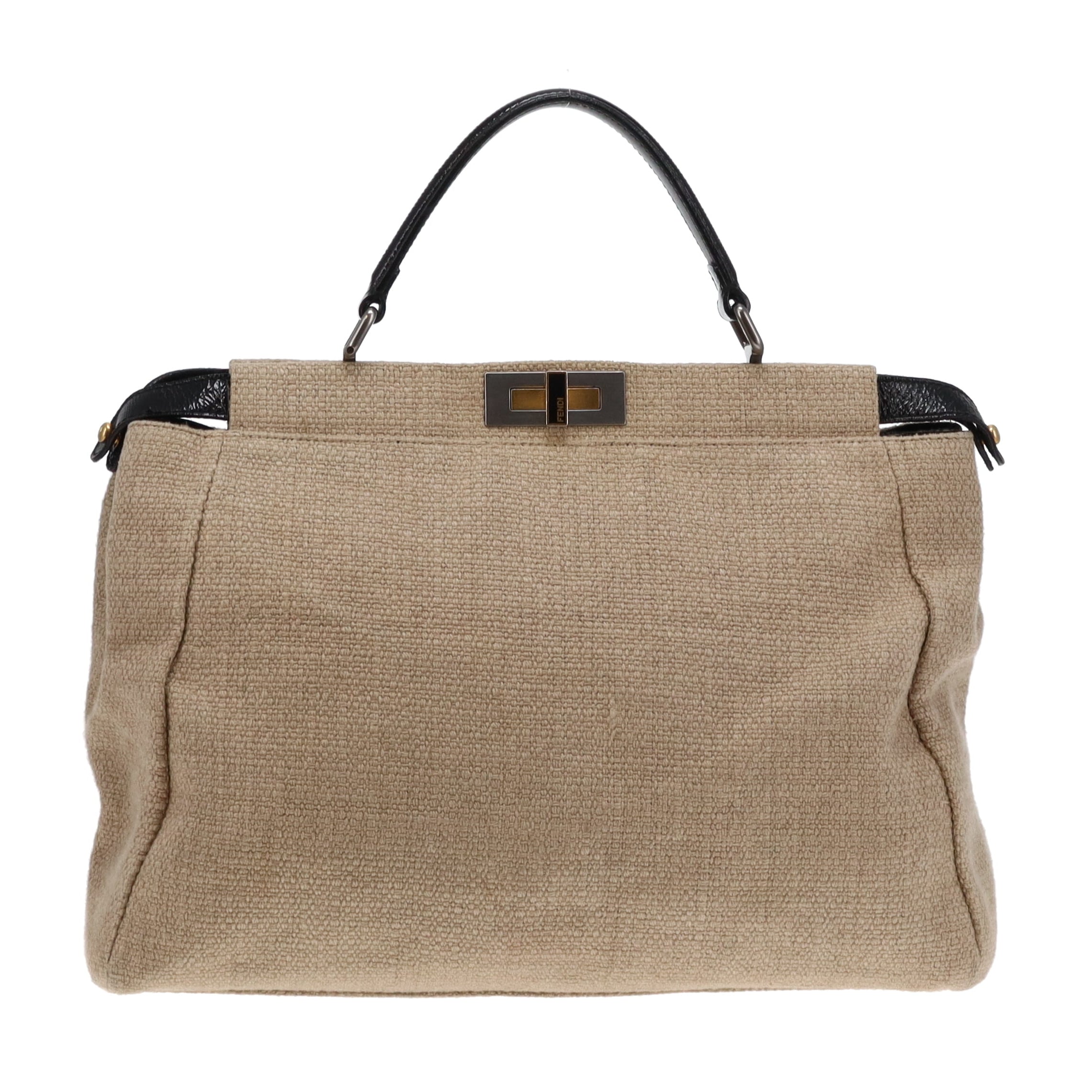 Fendi Canvas Peekaboo Tote Brown