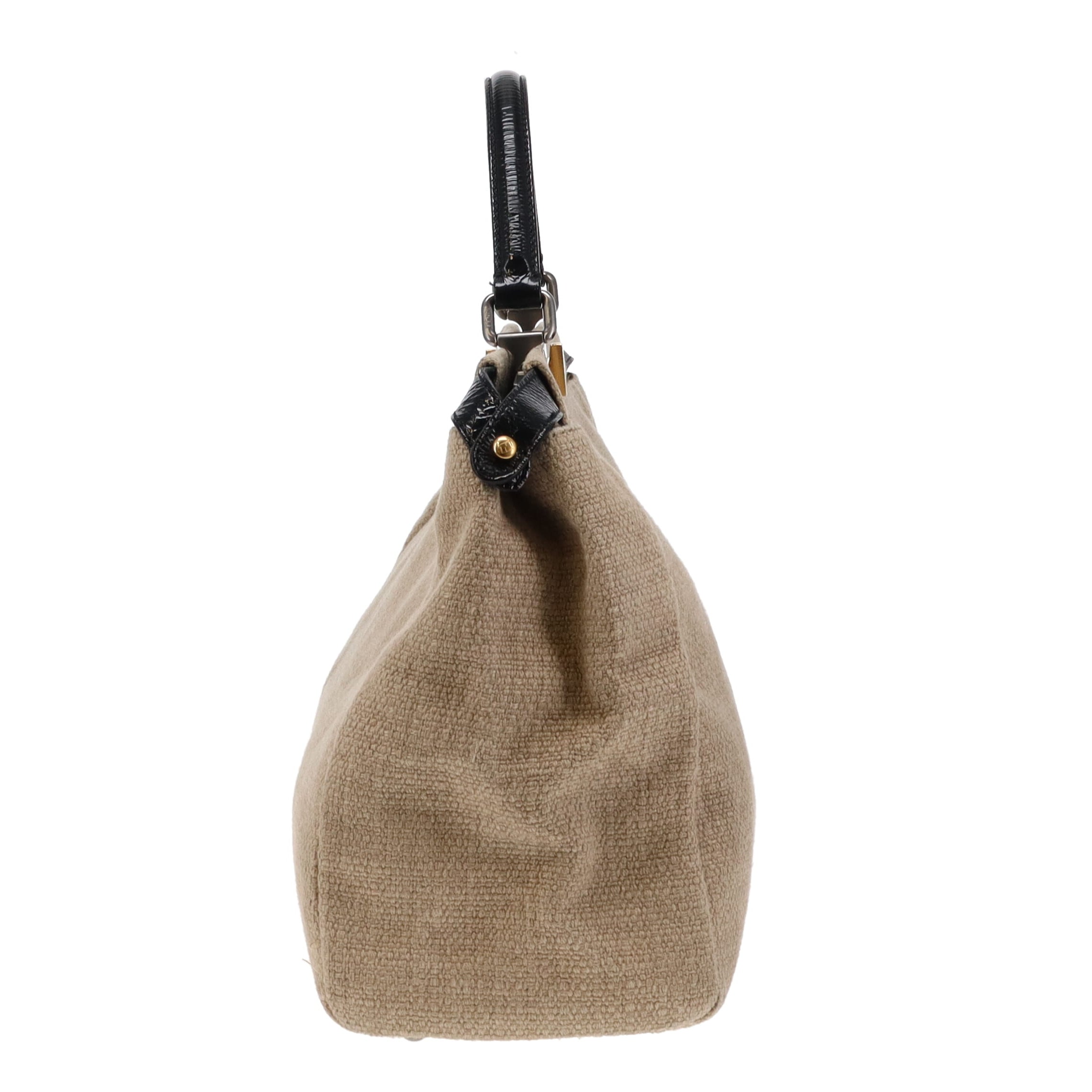 Fendi Canvas Peekaboo Tote Brown