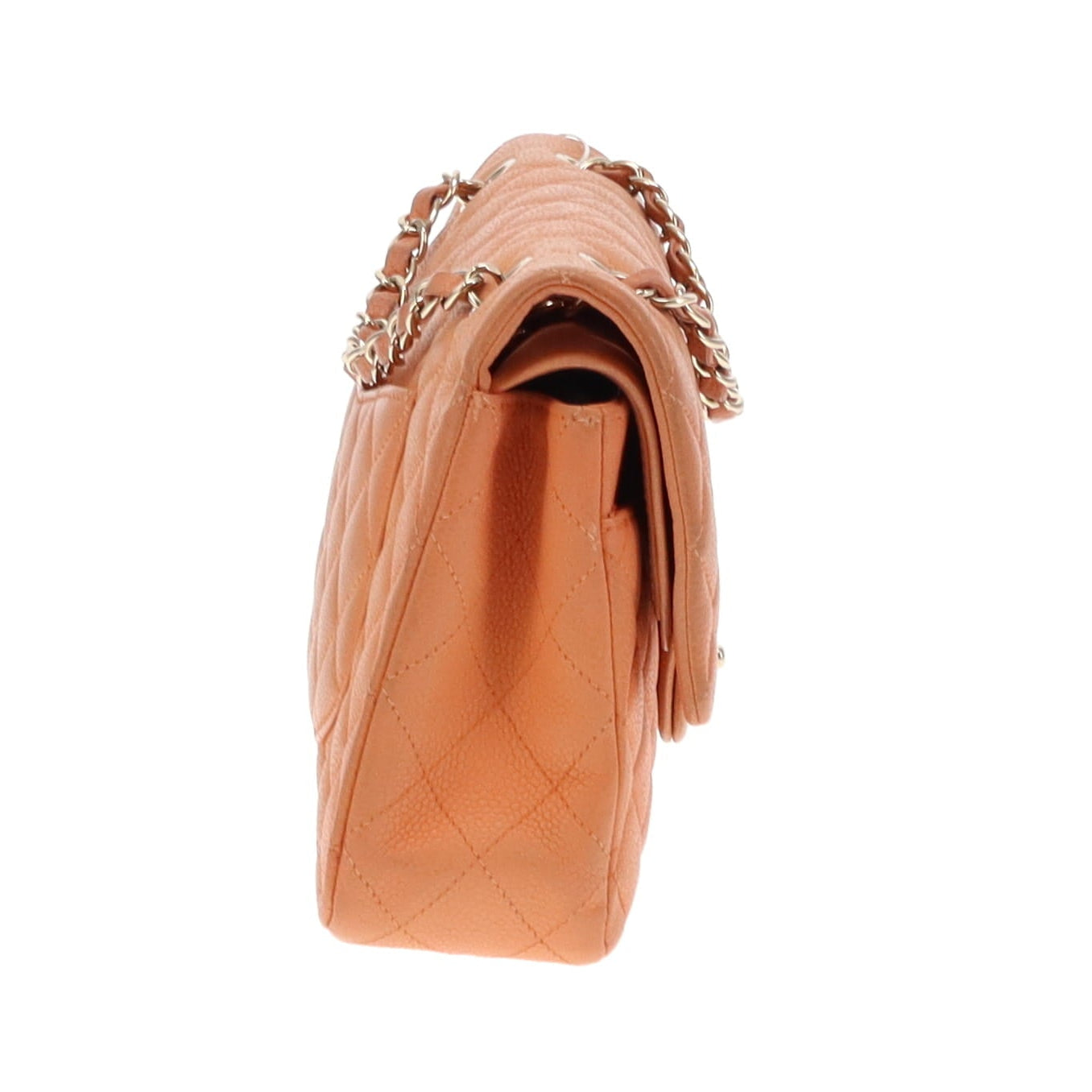 Chanel Peach Caviar Leather Classic Medium Double Flap Bag 2012