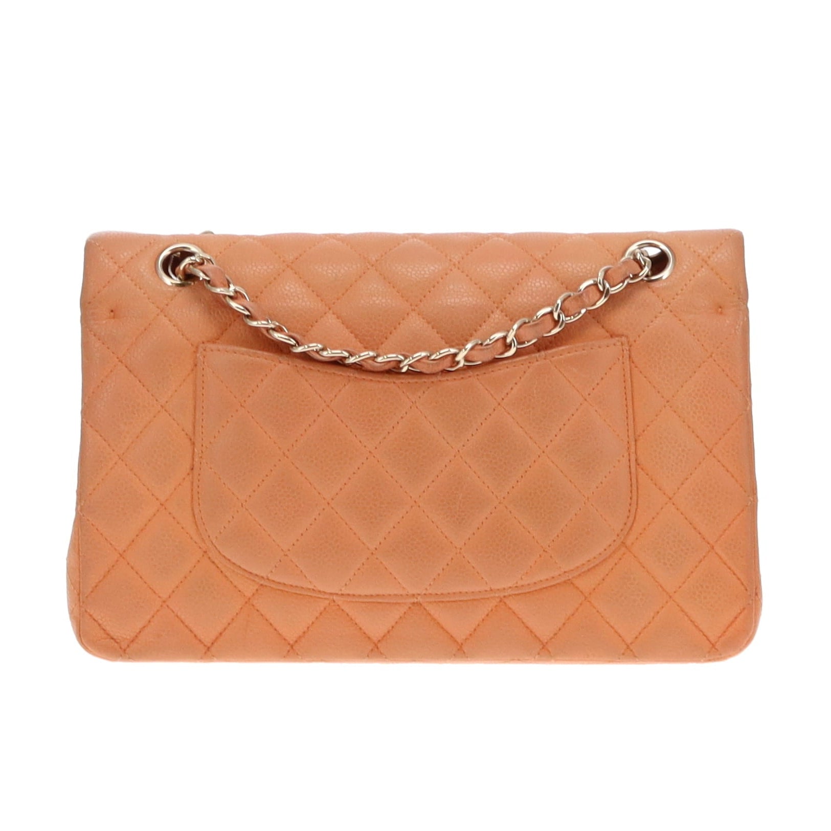 Chanel Peach Caviar Leather Classic Medium Double Flap Bag 2012