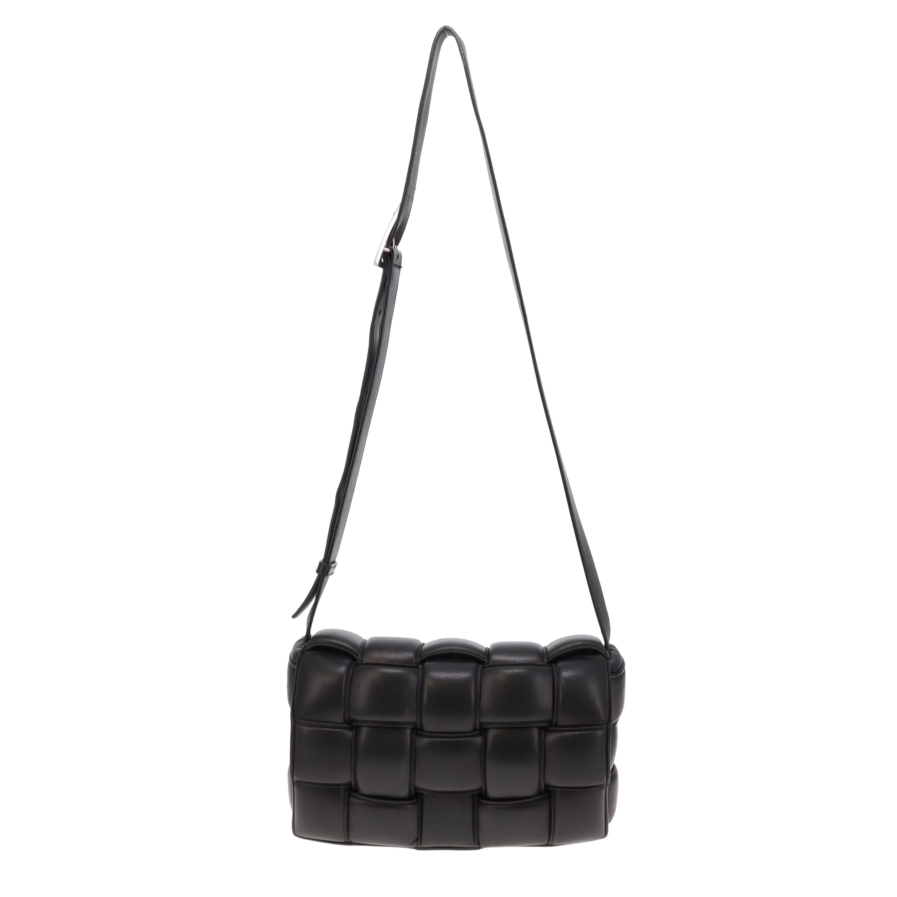 Bottega Veneta Black Padded Cassette Intrecciato Leather