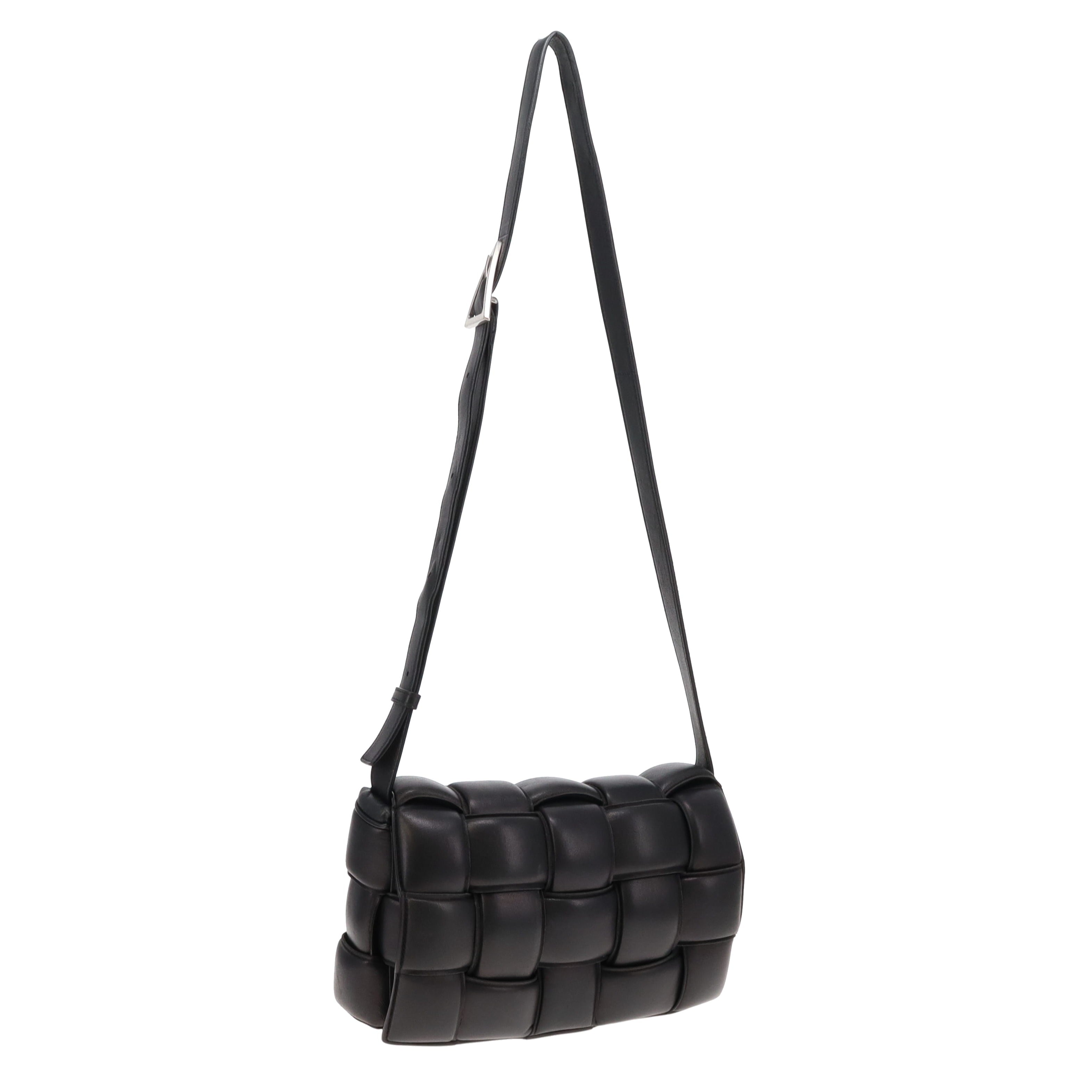 Bottega Veneta Black Padded Cassette Intrecciato Leather