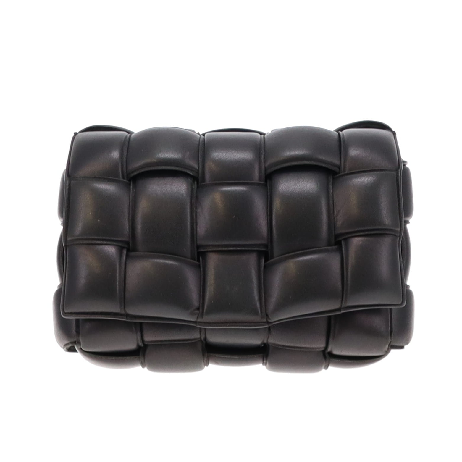 Bottega Veneta Black Padded Cassette Intrecciato Leather