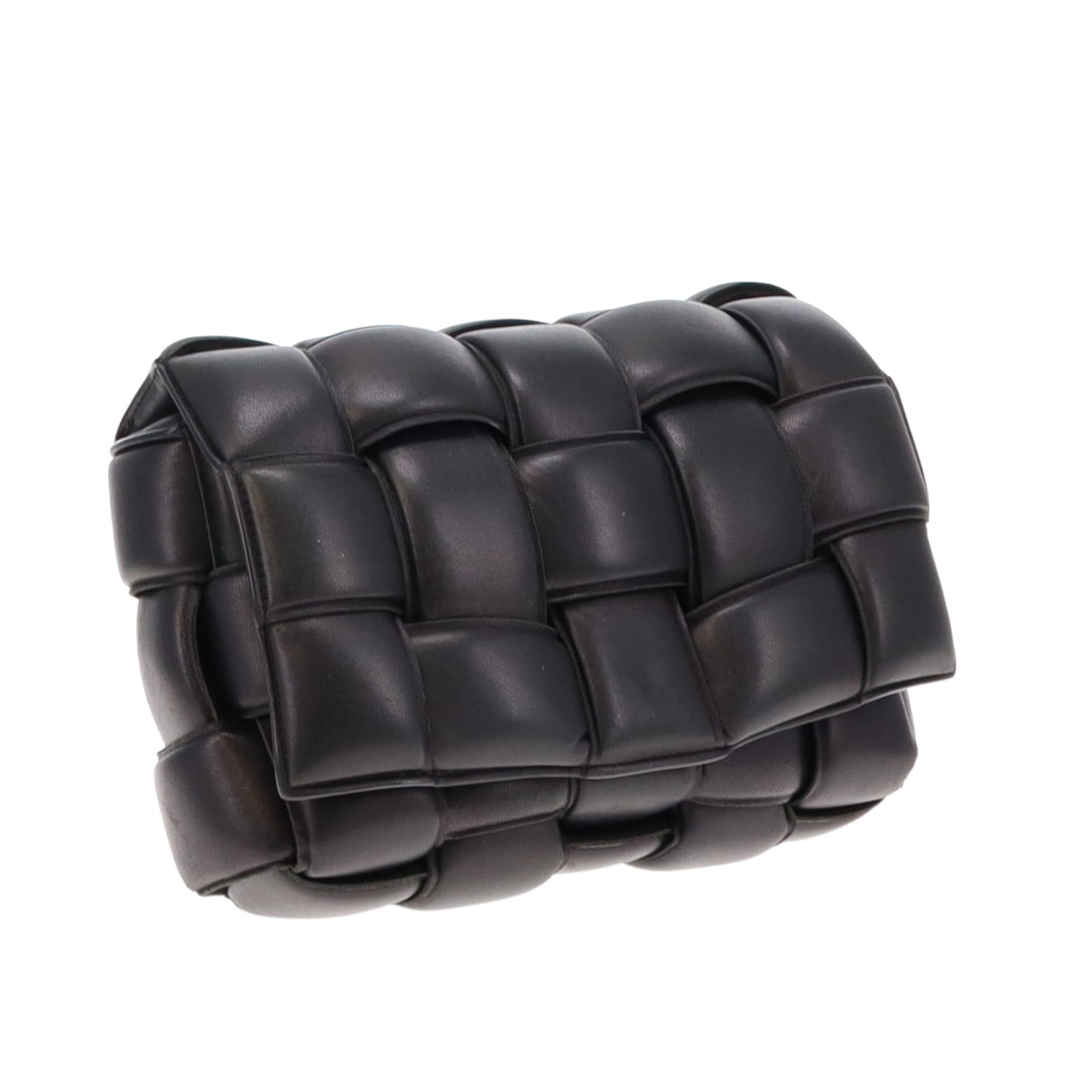 Bottega Veneta Black Padded Cassette Intrecciato Leather