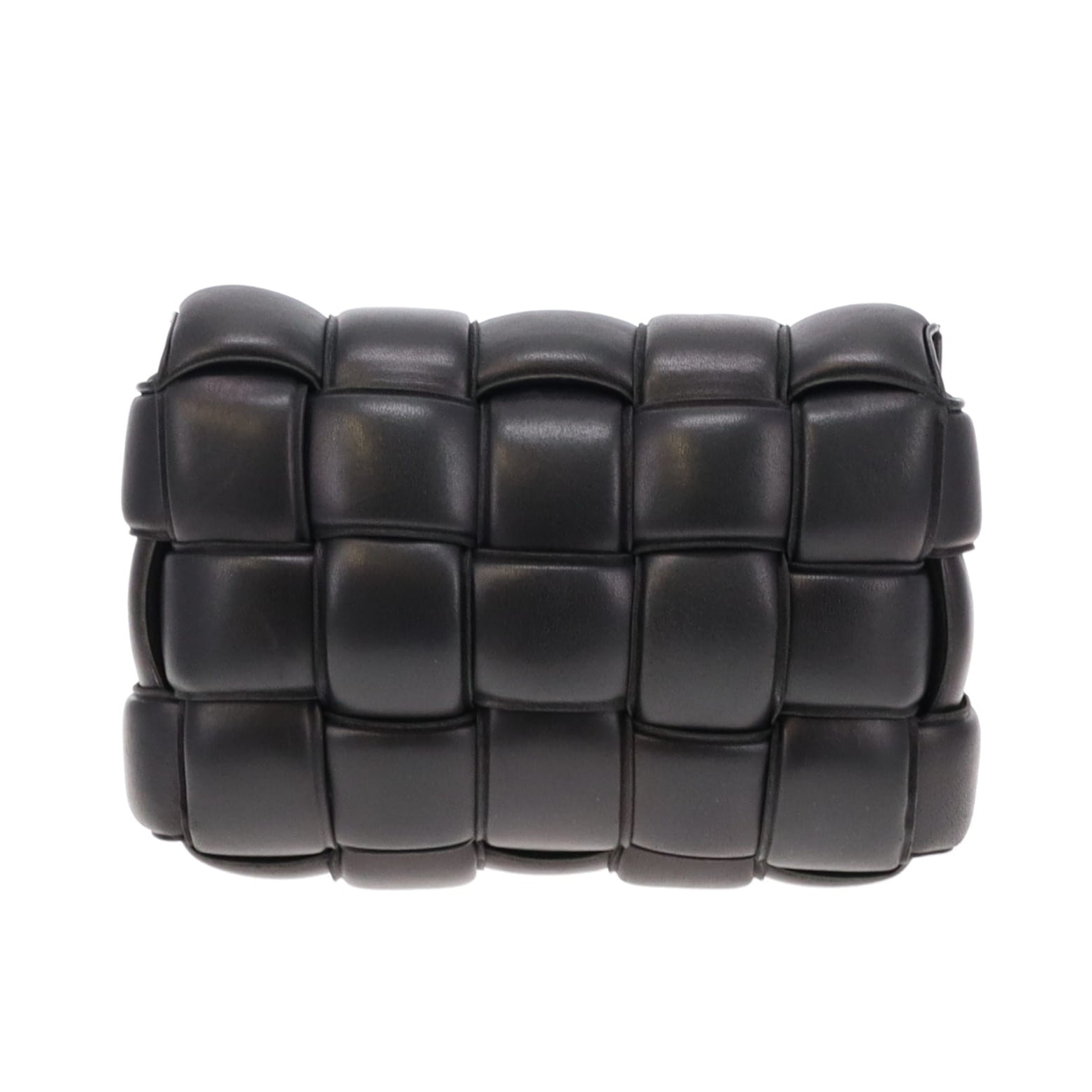 Bottega Veneta Black Padded Cassette Intrecciato Leather