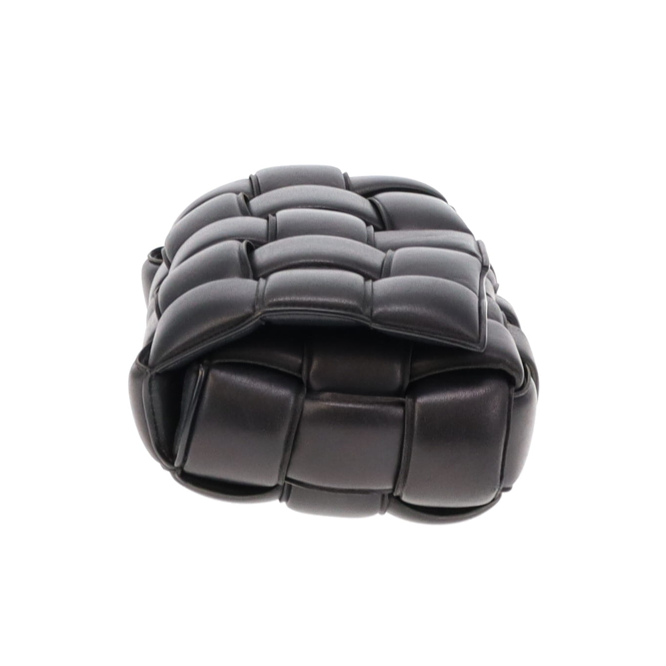 Bottega Veneta Black Padded Cassette Intrecciato Leather