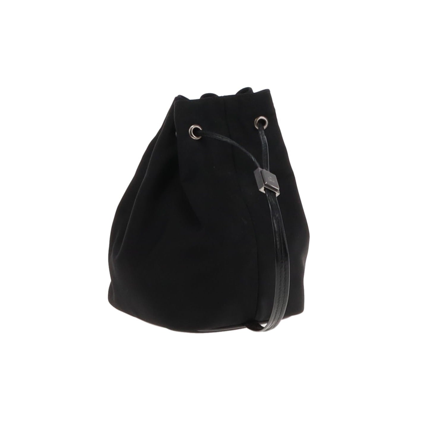 Gucci Black Vintage Canvas Drawstring Pouch