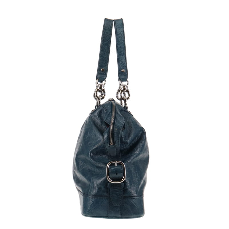 Celine Vintage Teal Tote With Pouch