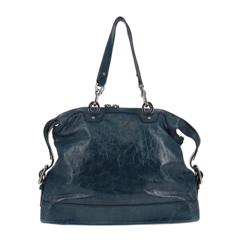 Celine Vintage Teal Tote With Pouch