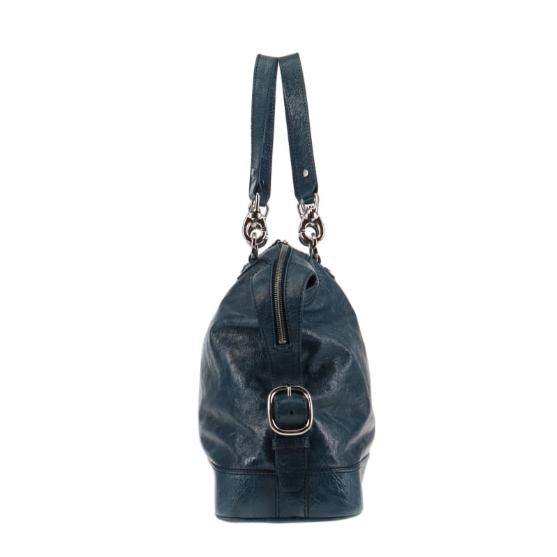 Celine Vintage Teal Tote With Pouch