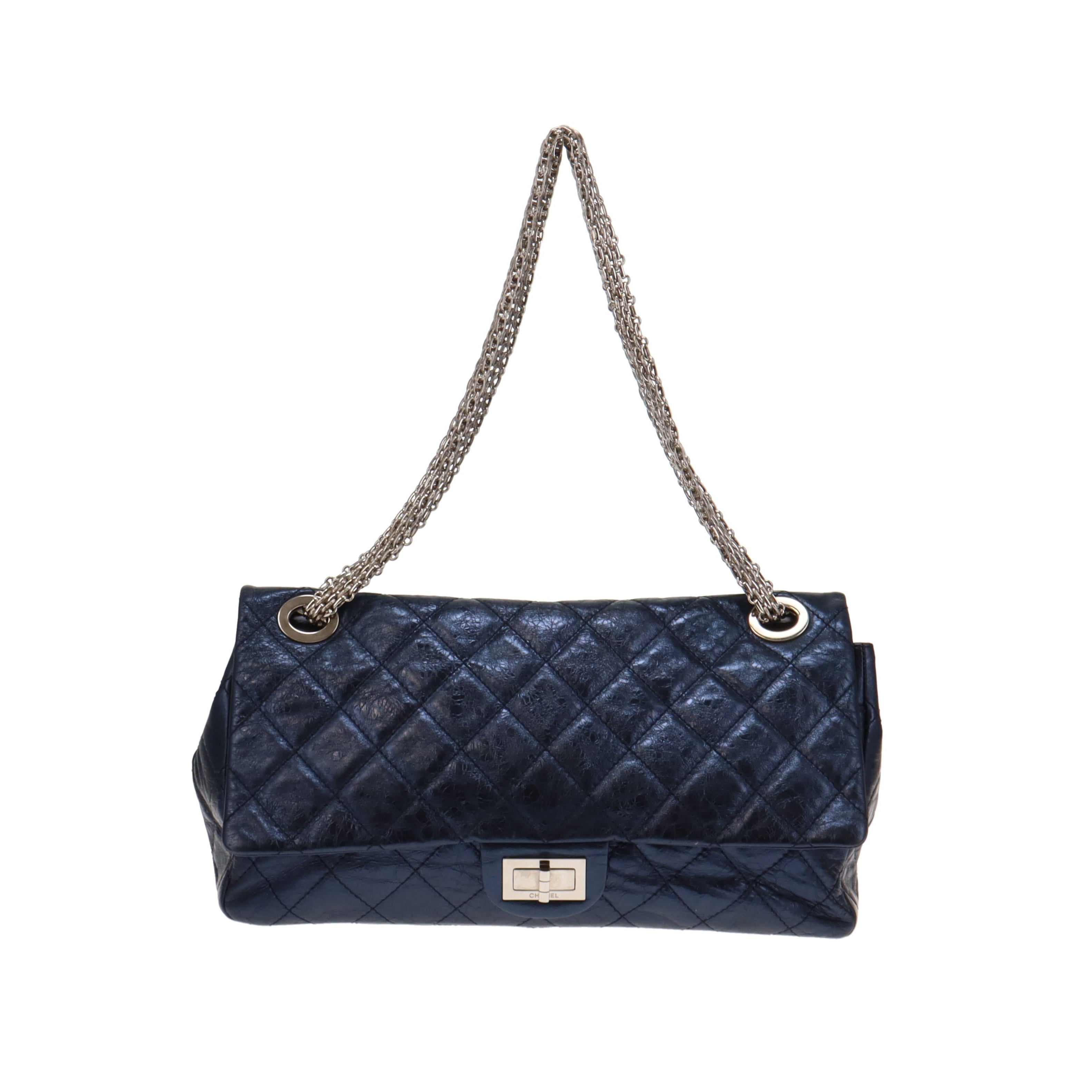 Chanel Metallic Blue Metallic Aged Calfskin 2.55 Reissue 228 Maxi Double Flap Bag 2008/09
