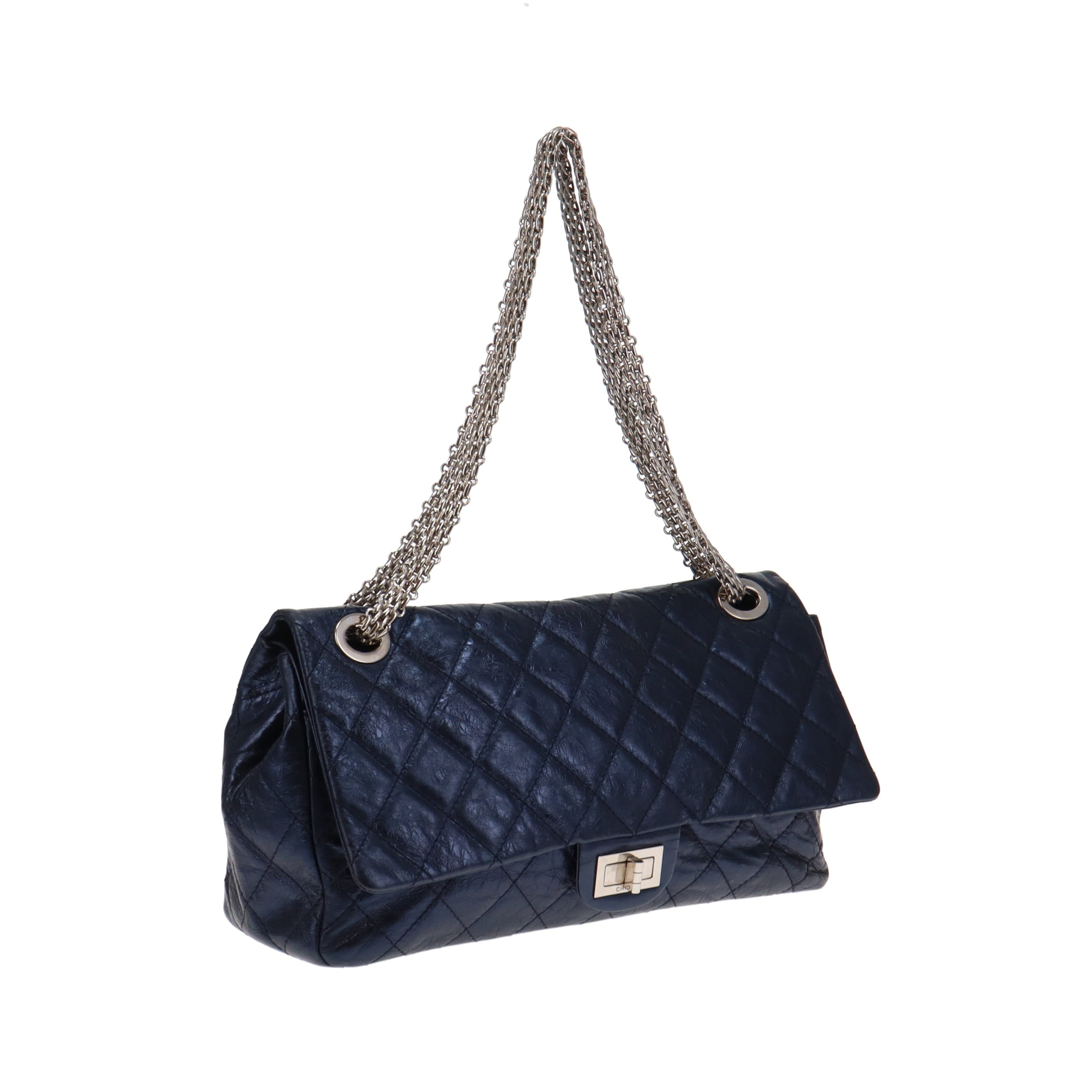 Chanel Metallic Blue Metallic Aged Calfskin 2.55 Reissue 228 Maxi Double Flap Bag 2008/09