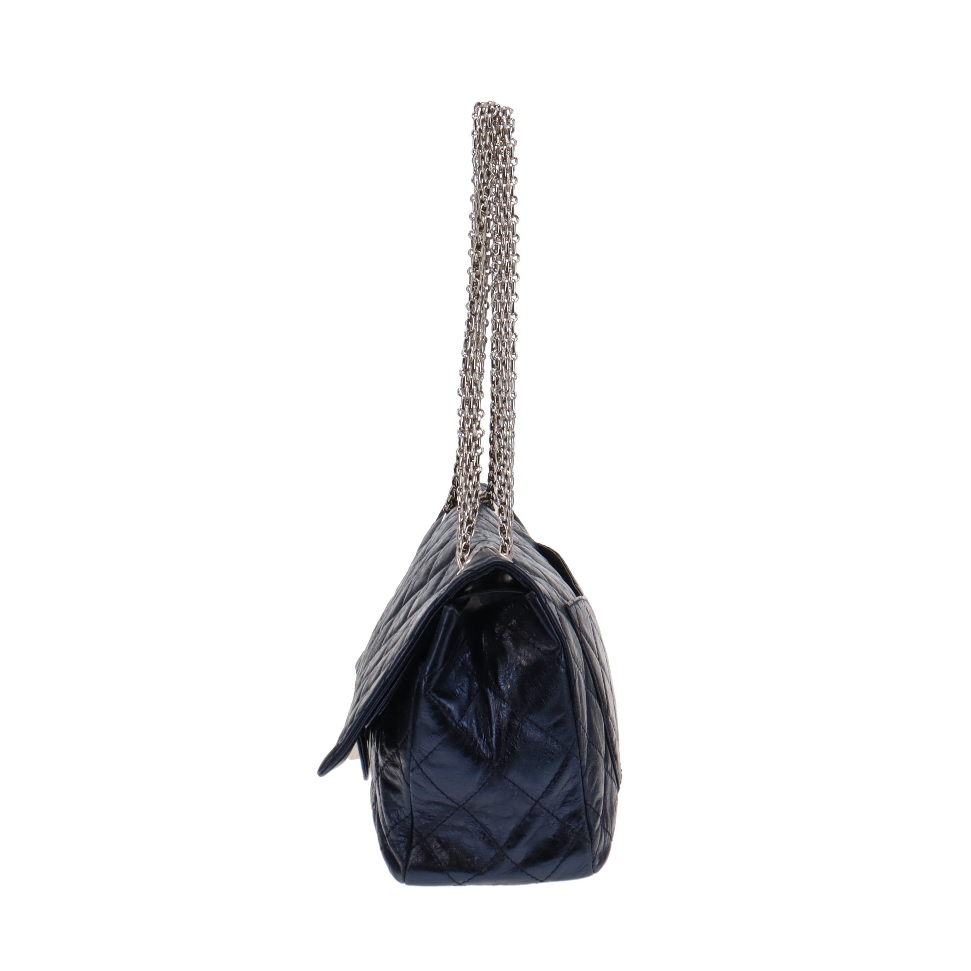 Chanel Metallic Blue Metallic Aged Calfskin 2.55 Reissue 228 Maxi Double Flap Bag 2008/09