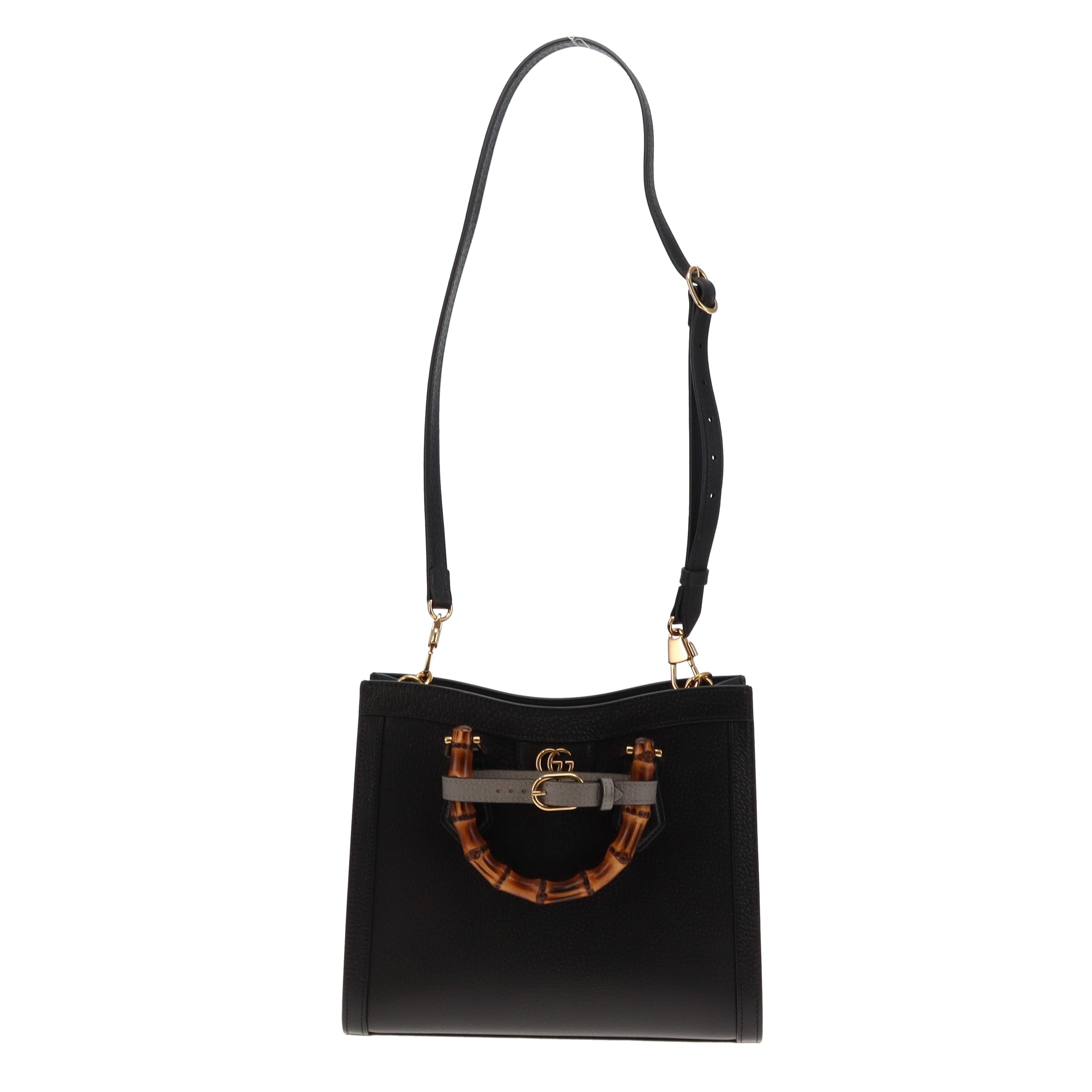 Gucci Black Leather Small Diana Tote Bag