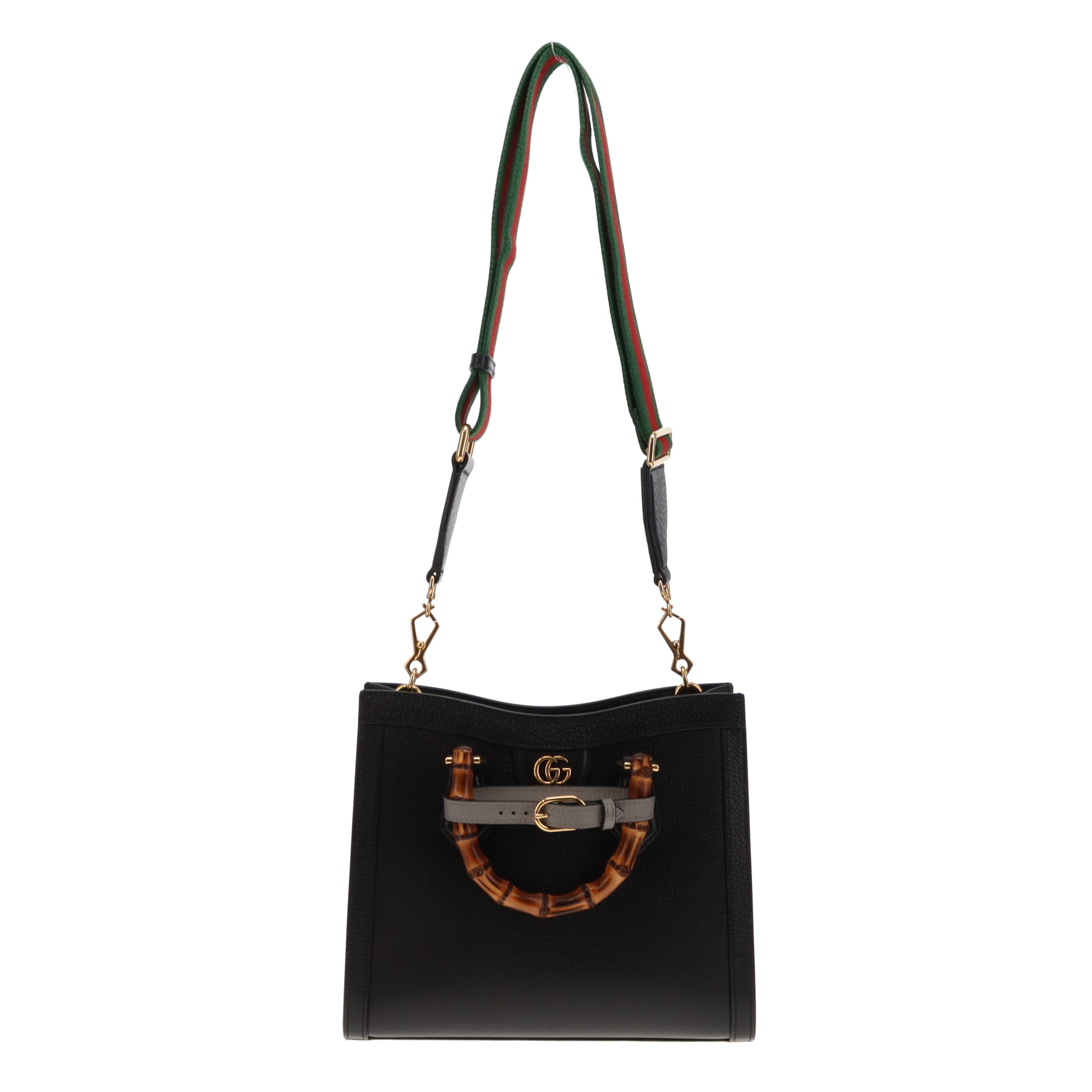 Gucci Black Leather Small Diana Tote Bag