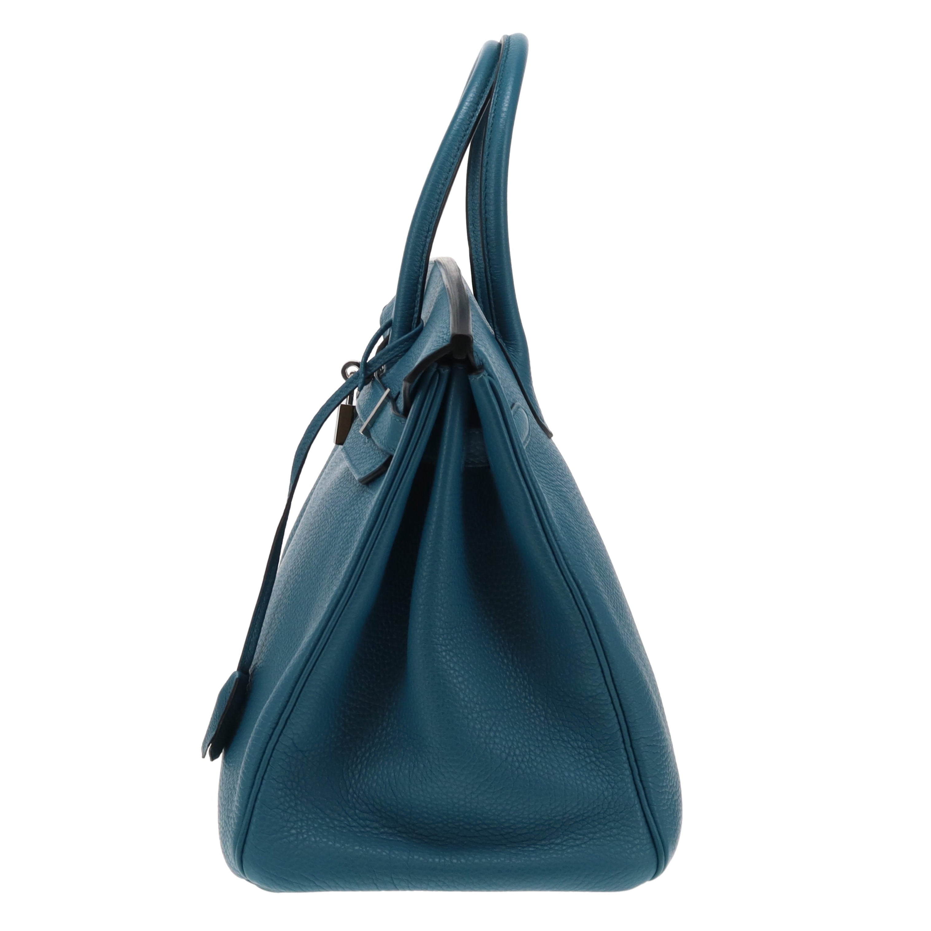 Hermes Blue Izmir Togo Birkin 35 2012 (P in a square)