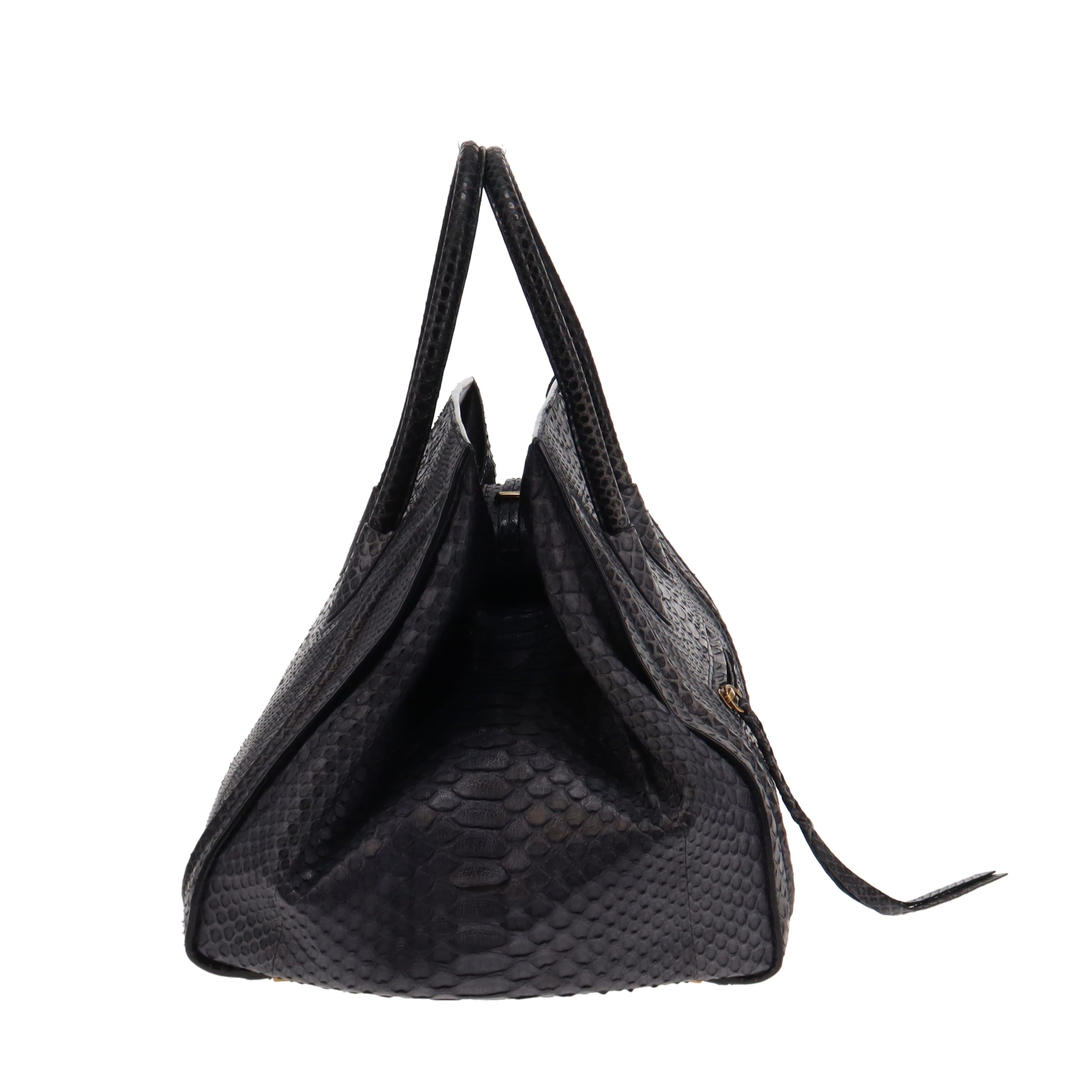 Celine Black & Grey Snakeskin Phantom Luggage Tote
