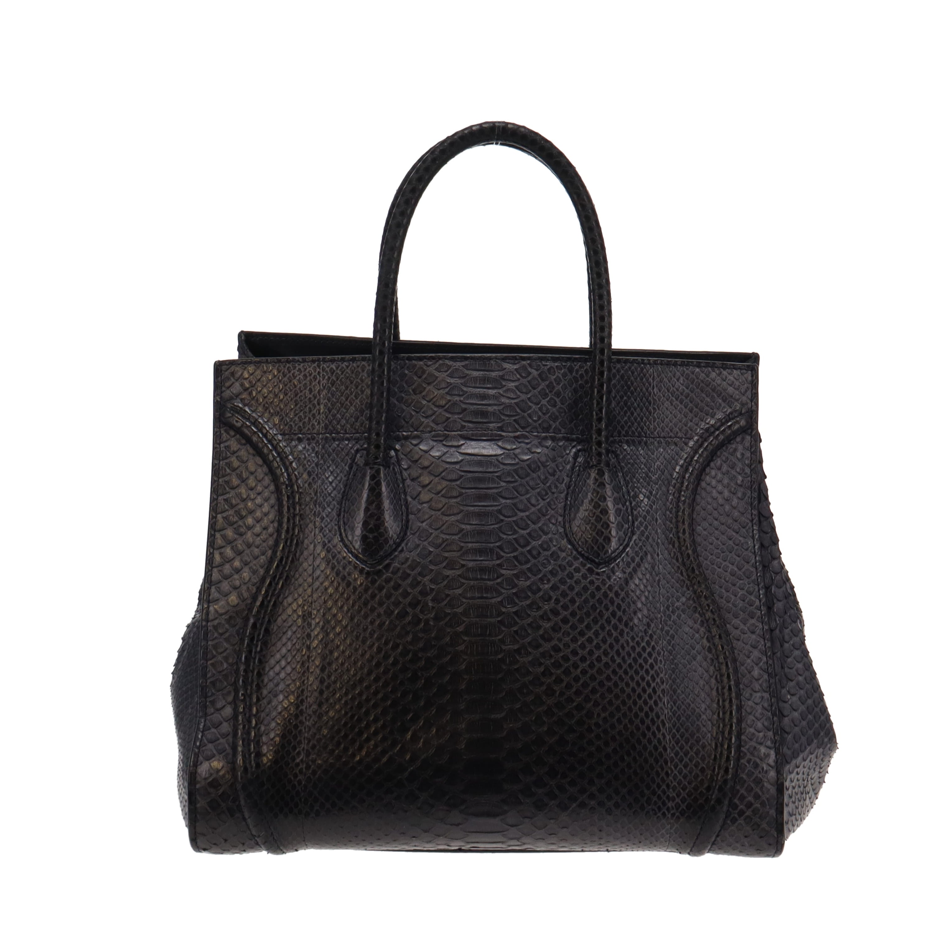 Celine Black & Grey Snakeskin Phantom Luggage Tote