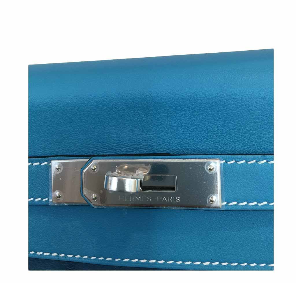 Hermès Limited Edition Kelly 32 Blue Green Bag