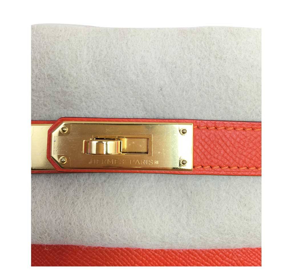 Hermès Kelly 35 Sellier Feu Bag GHW
