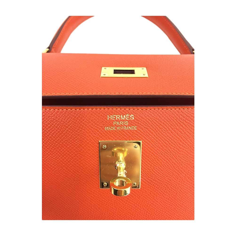 Hermès Kelly 35 Sellier Feu Bag GHW