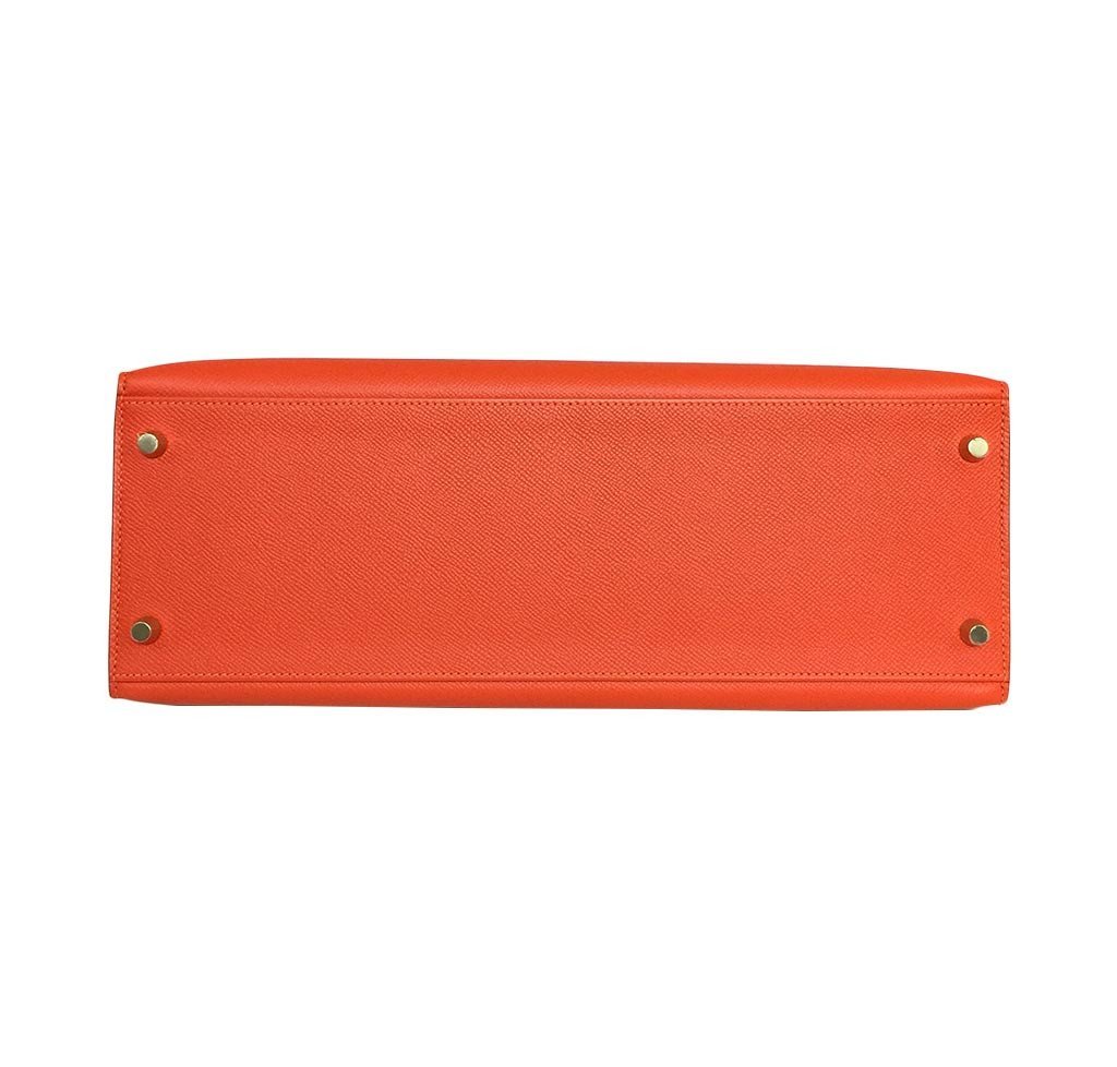 Hermès Kelly 35 Sellier Feu Bag GHW