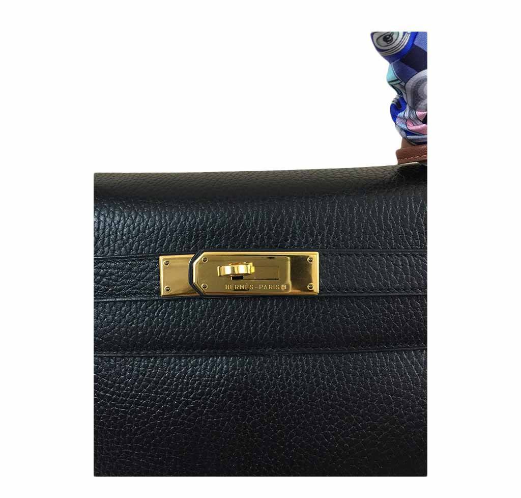 Hermès Kelly 32 Black Bag GHW