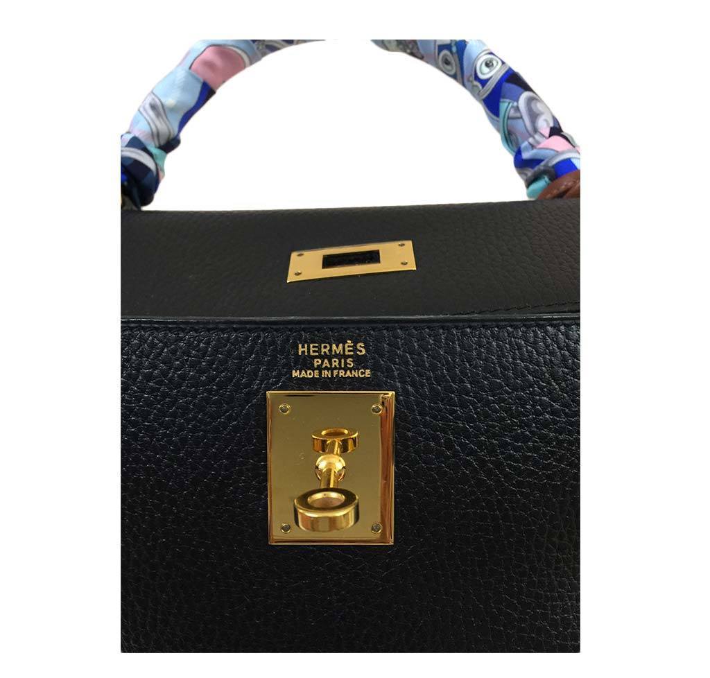 Hermès Kelly 32 Black Bag GHW