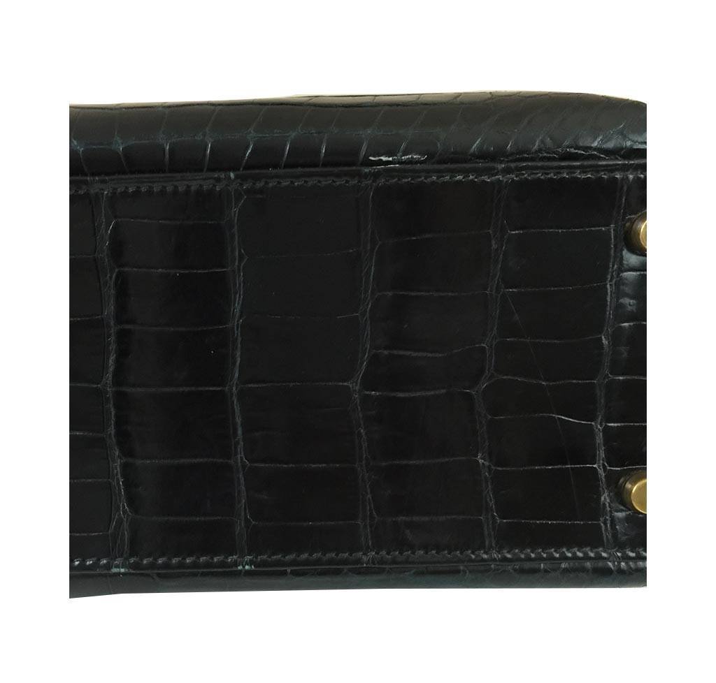 Hermès Porosus Crocodile Kelly 32 Black Bag