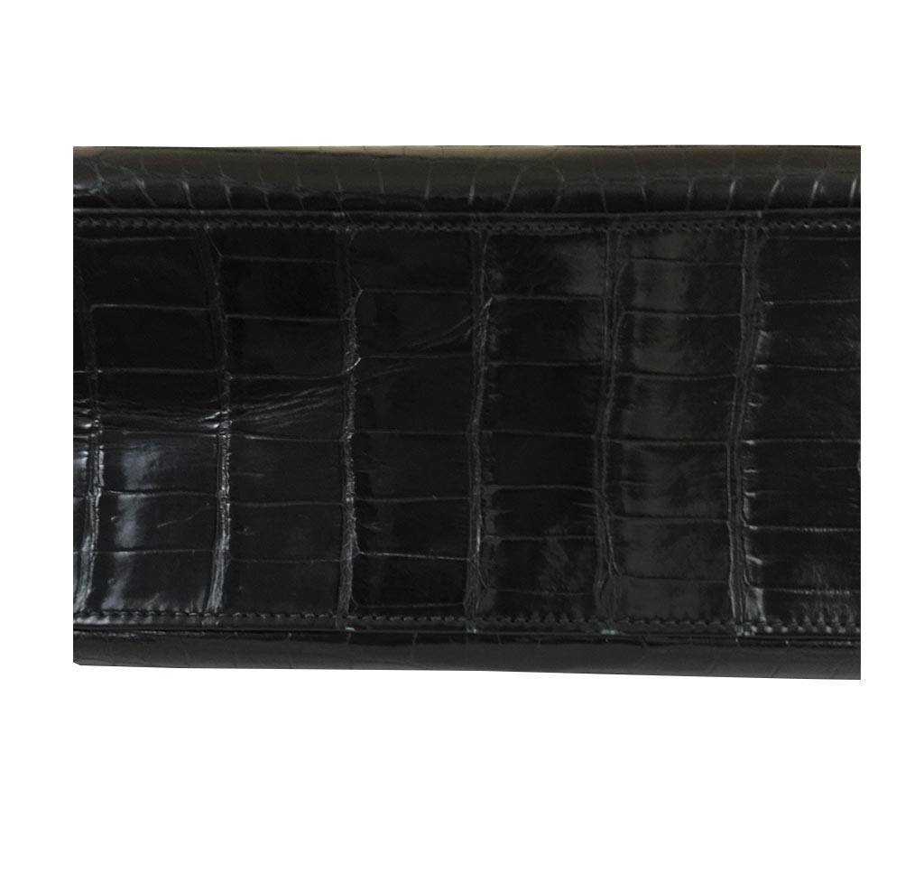 Hermès Porosus Crocodile Kelly 32 Black Bag