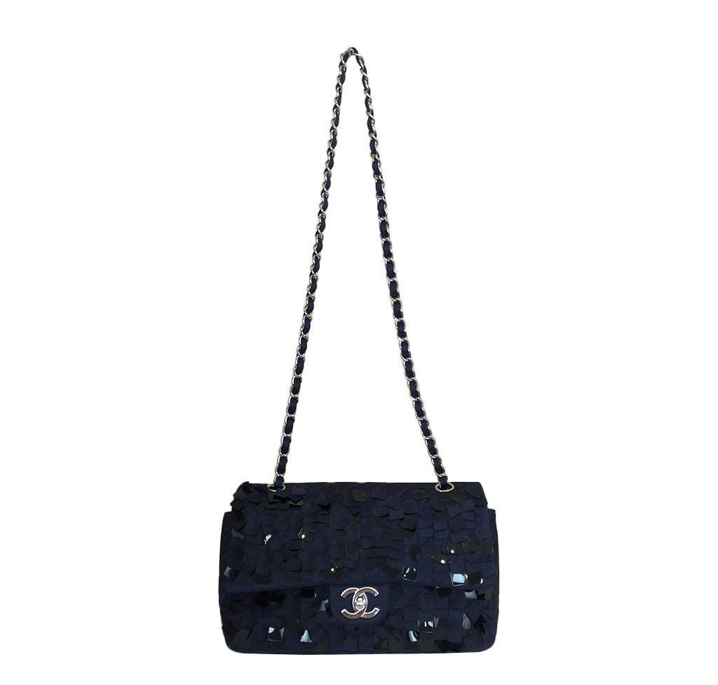 Chanel Medium Double Flap Bag Navy Blue - Limited Edition