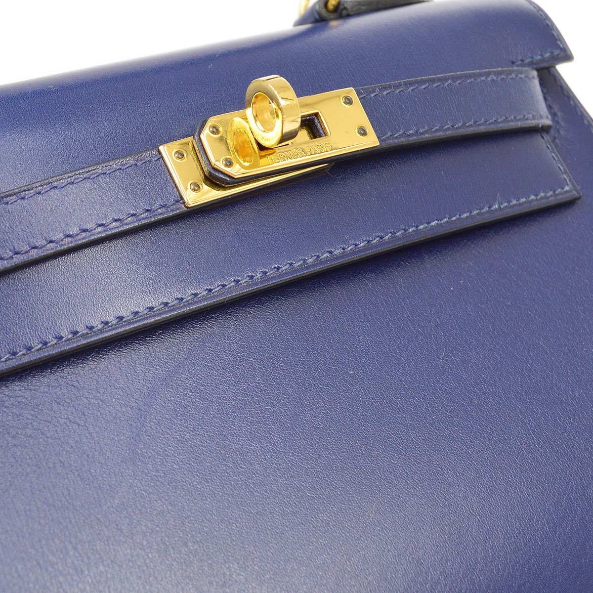 Hermes 1995 Blue Box Calf Mini Kelly 20