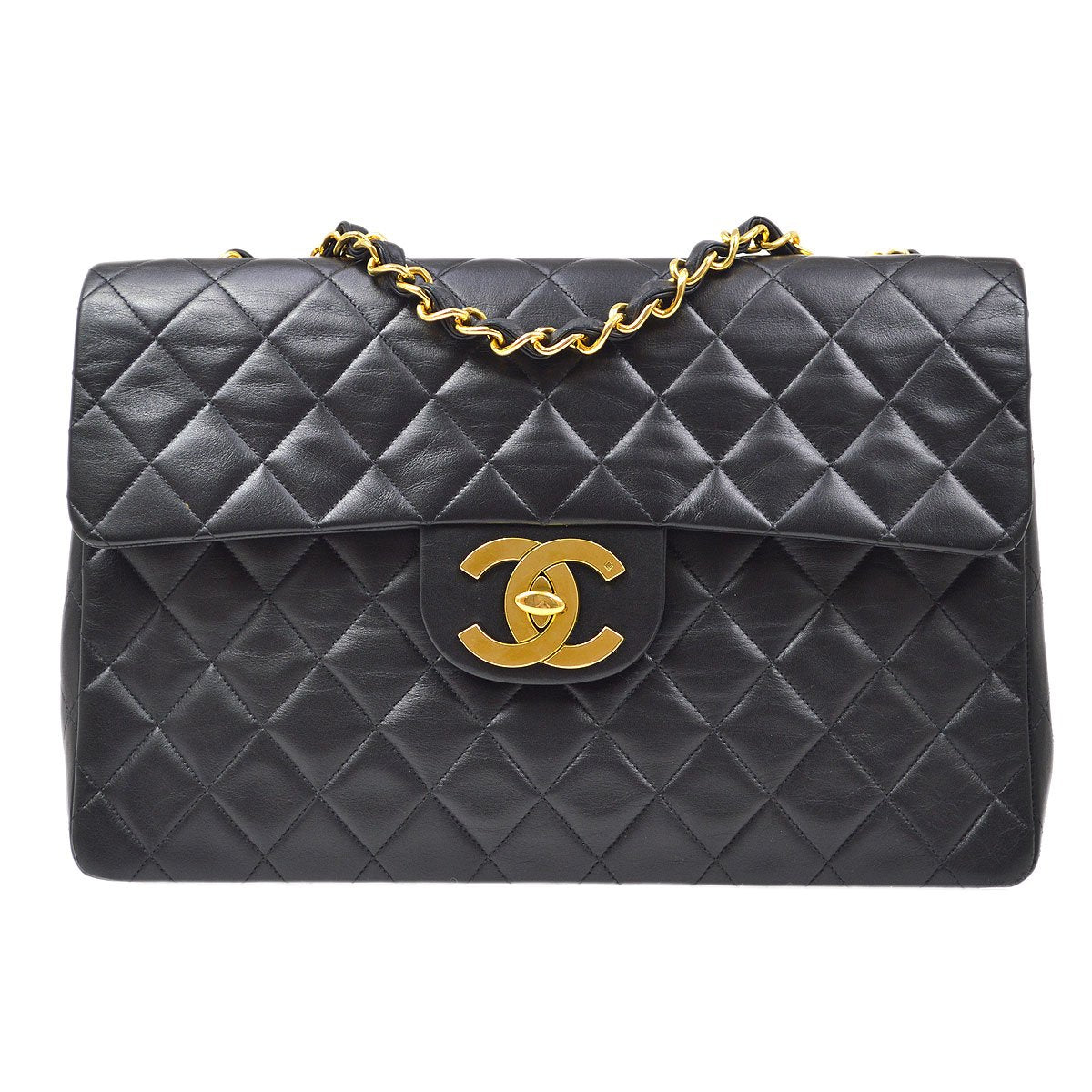 CHANEL 1991-1994 Classic Flap Maxi Black Lambskin