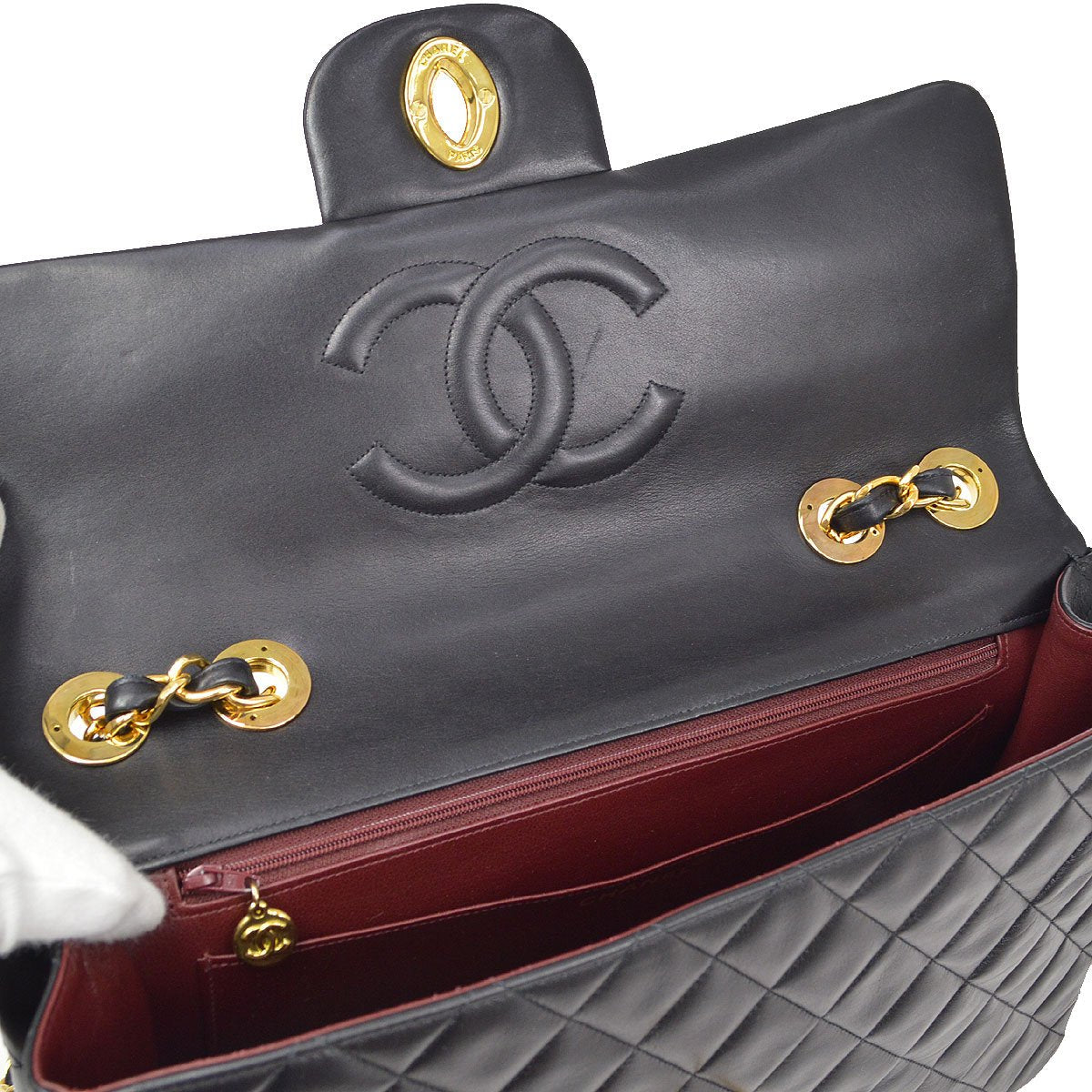CHANEL 1991-1994 Classic Flap Maxi Black Lambskin