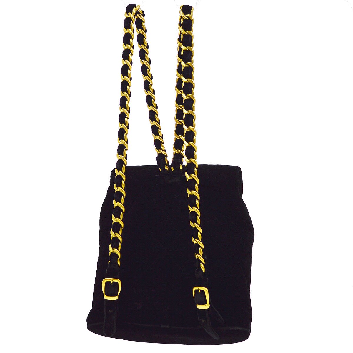 CHANEL * 1990s Black Velvet DUMA Backpack Large