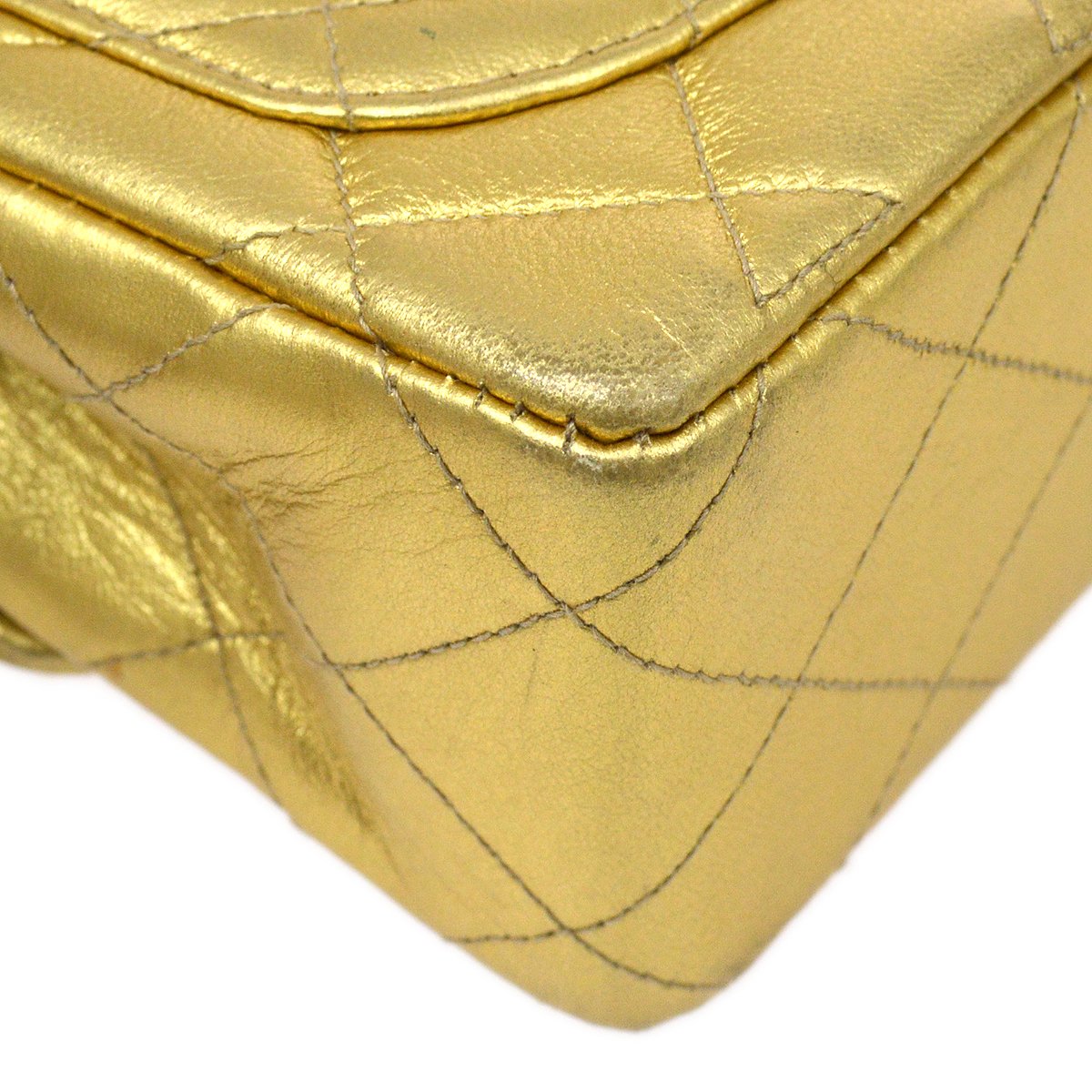 Chanel 1994 Gold Lambskin Micro Classic Flap Handbag