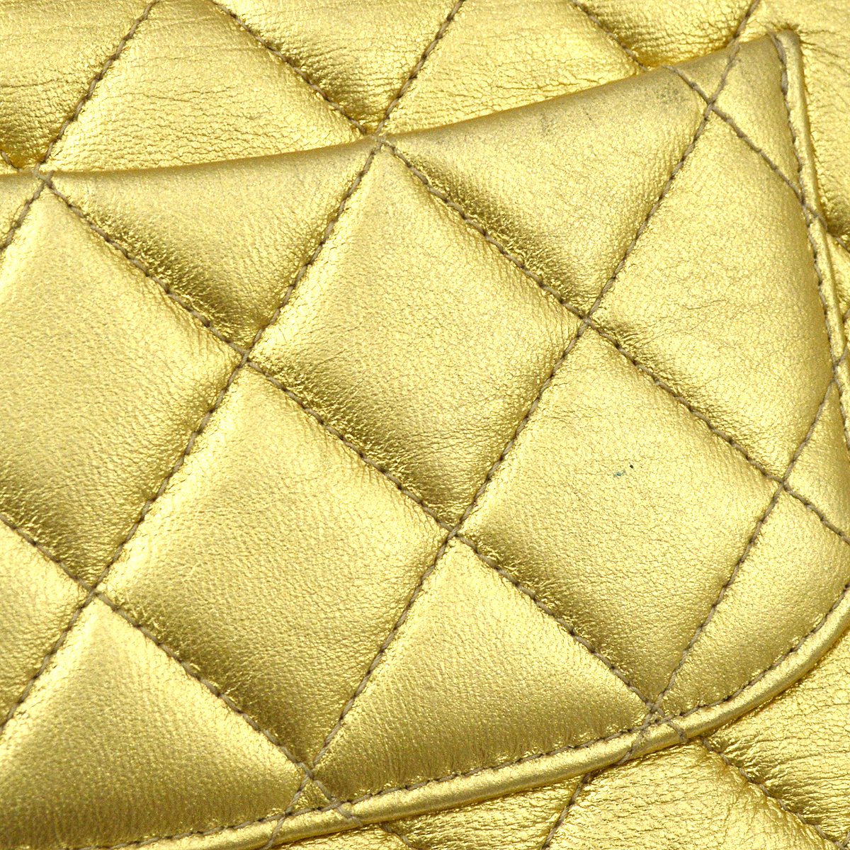 Chanel 1994 Gold Lambskin Micro Classic Flap Handbag